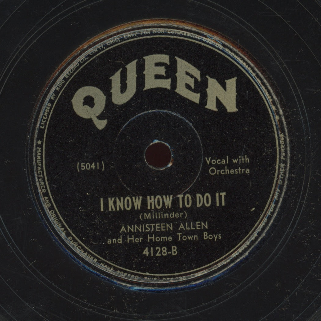 R&B 78 - Annisteen Allen & Her Home Town Boys - Arkansas / I Know How To Do It on Queen