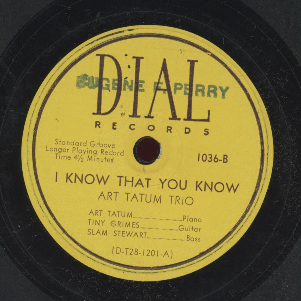 Jazz 78 - Art Tatum Trio - The Man I Love / I Know That You Know on Dial