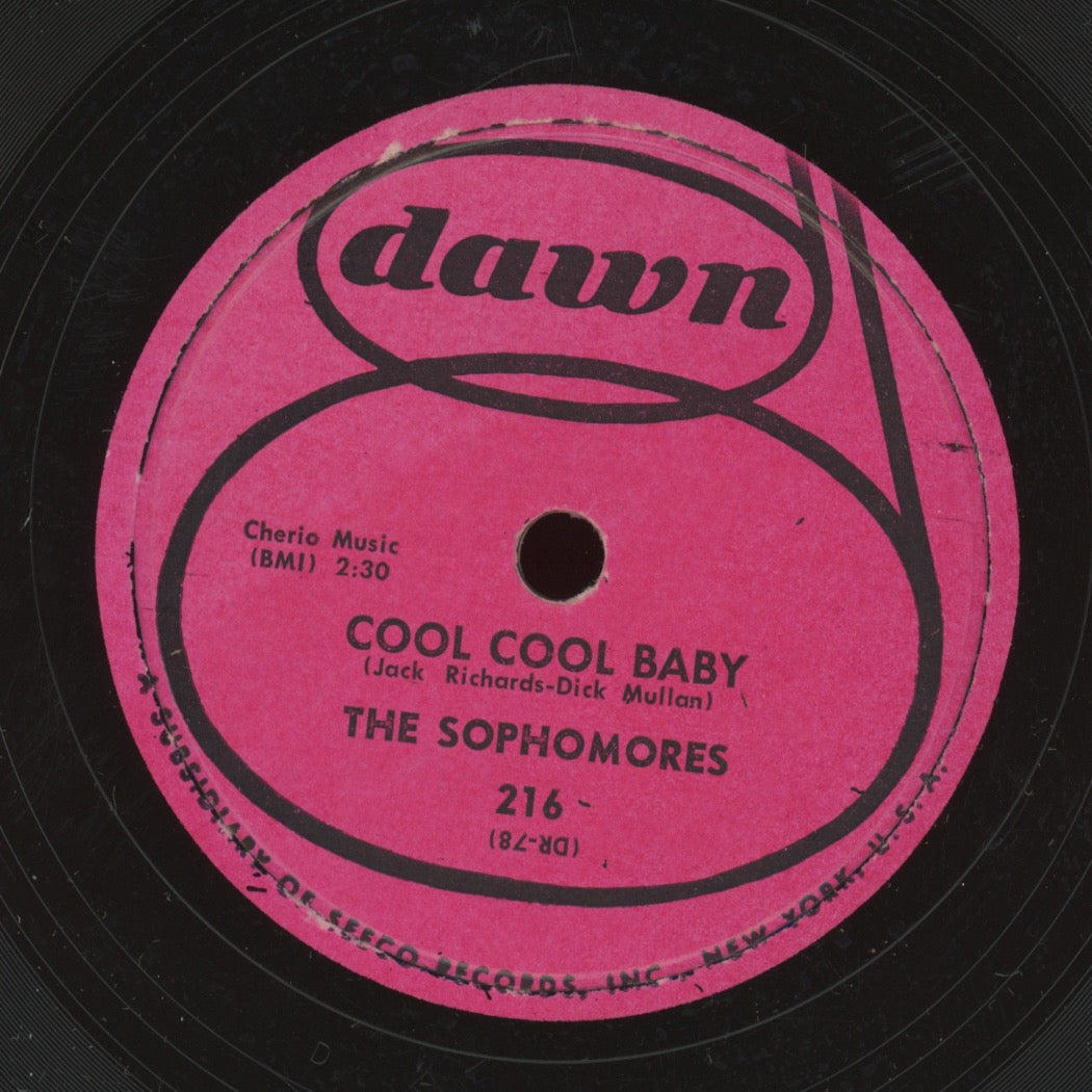 Doo Wop 78 - The Sophomores - Cool Cool Baby / Every Night About This Time on Dawn