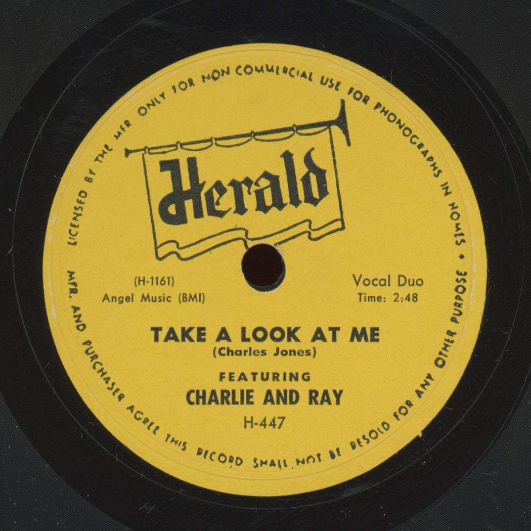 R&B 78 - Charlie & Ray - My Lovin' Baby / Take A Look At Me on Herald