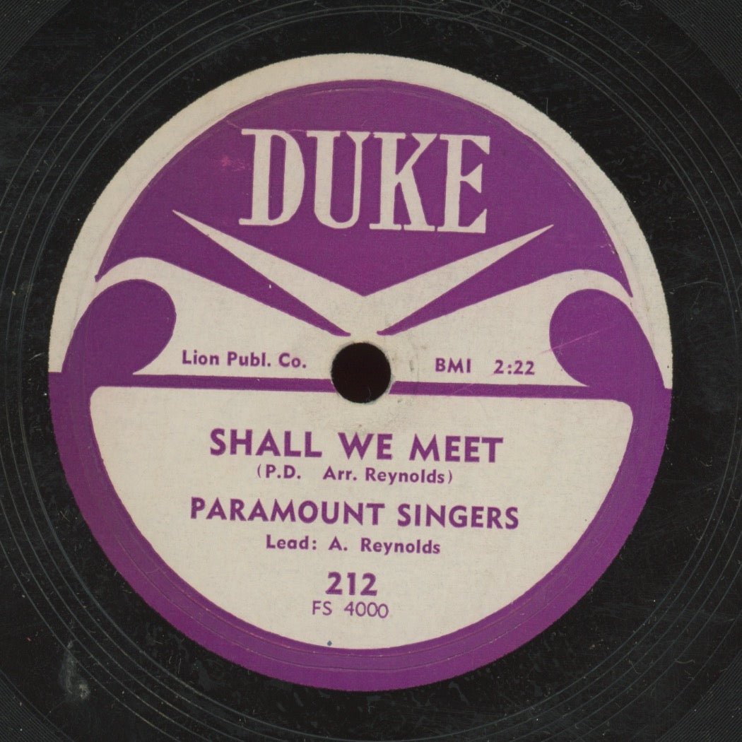 Gospel 78 - The Paramount Singers - Mother / Shall We Meet on Duke