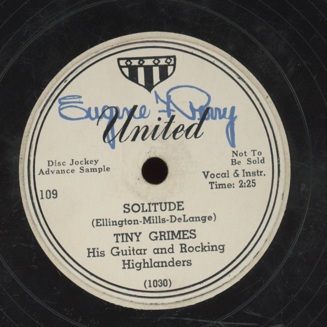 Jazz / Blues 78 - Tiny Grimes And His Rocking Highlanders - Rockin' the Blues Away / Solitude on United Promo