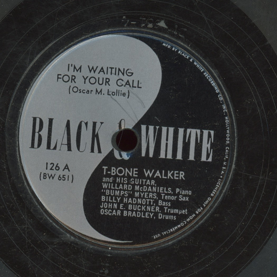 Blues 78 - T-Bone Walker - I'm Waiting For Your Call / That's Better For Me on Black & White