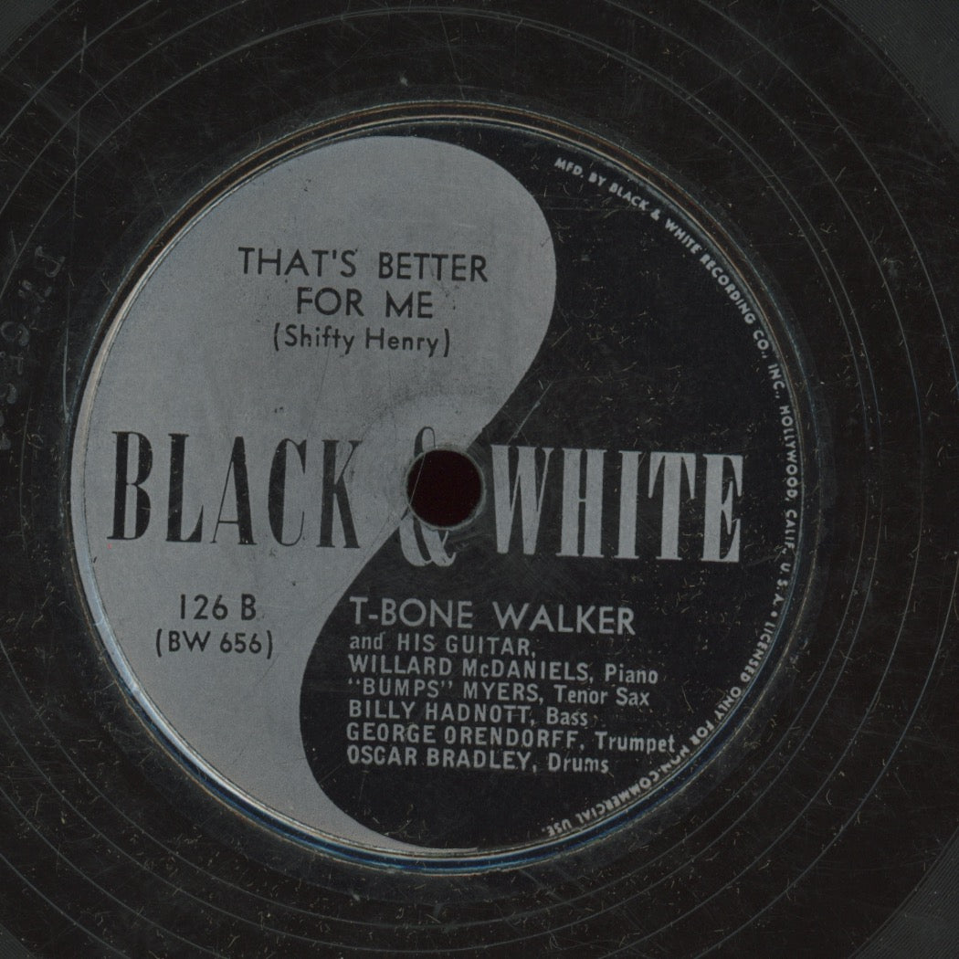 Blues 78 - T-Bone Walker - I'm Waiting For Your Call / That's Better For Me on Black & White