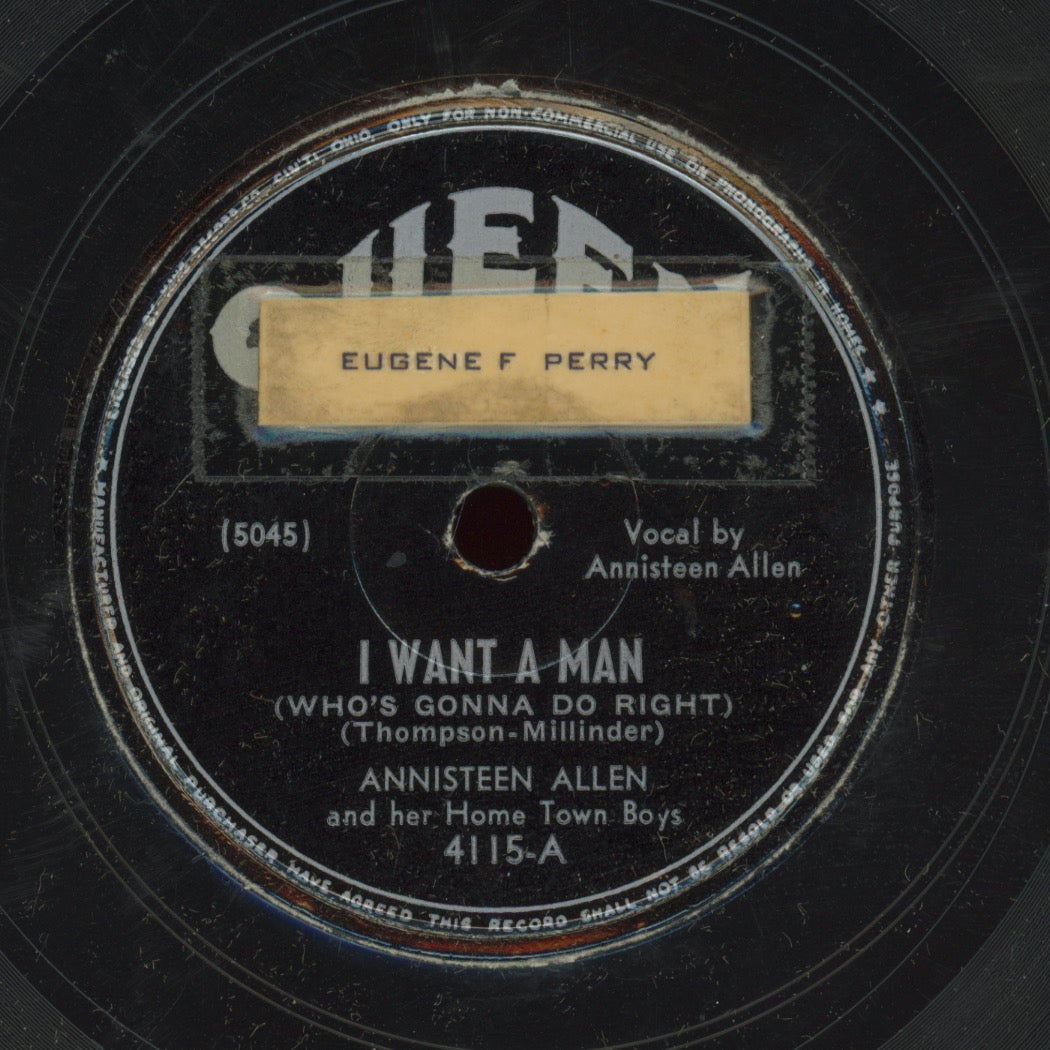 R&B 78 - Annisteen Allen & Her Home Town Boys - I Want A Man (Who's Gonna Do Right) / I've Got Big Bulging Eyes (For You) on Queen