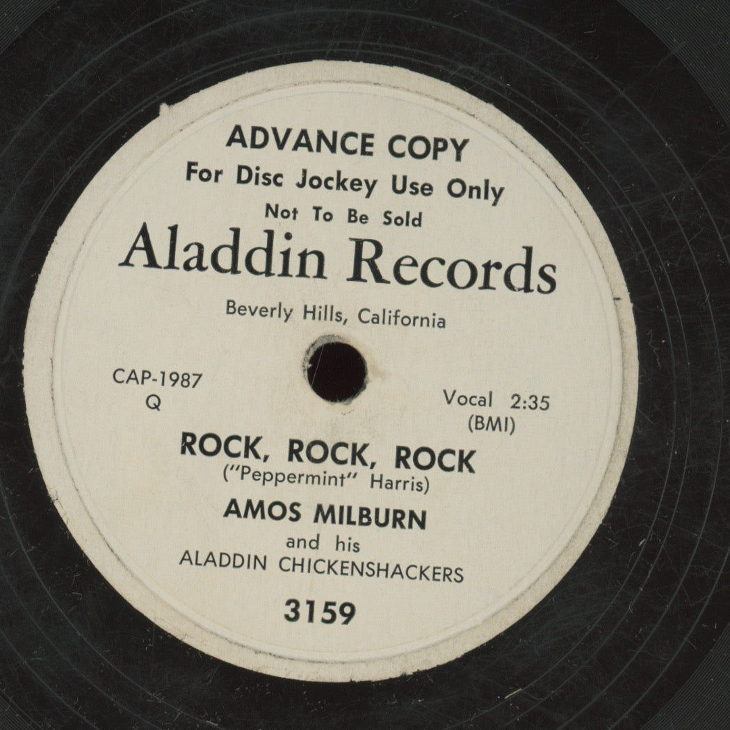 R&B 78 - Amos Milburn And His Aladdin Chickenshackers - Boo Hoo / Rock, Rock, Rock on Aladdin Promo