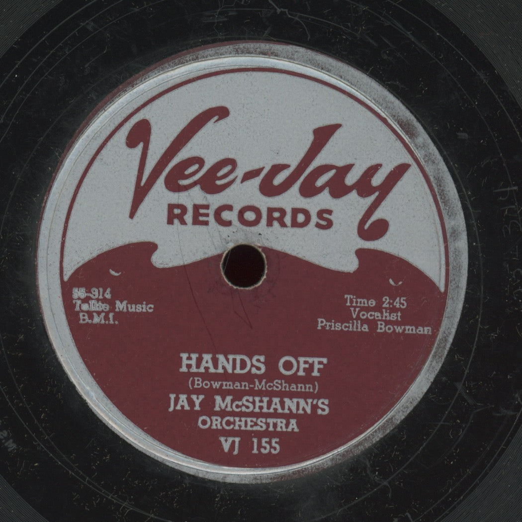 R&B 78 - Jay McShann And His Orchestra - Hand's Off / Another Night on Vee Jay