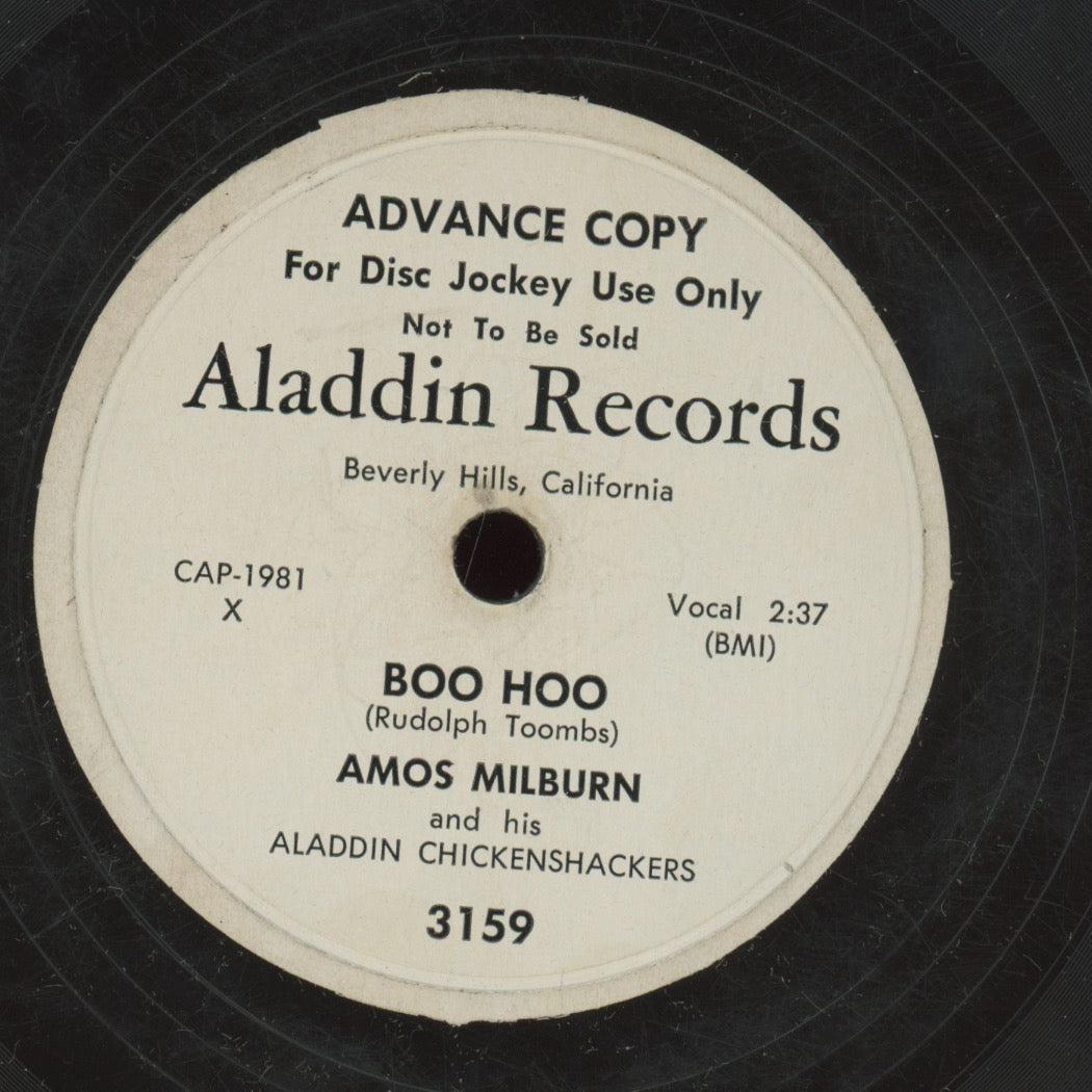 R&B 78 - Amos Milburn And His Aladdin Chickenshackers - Boo Hoo / Rock, Rock, Rock on Aladdin Promo