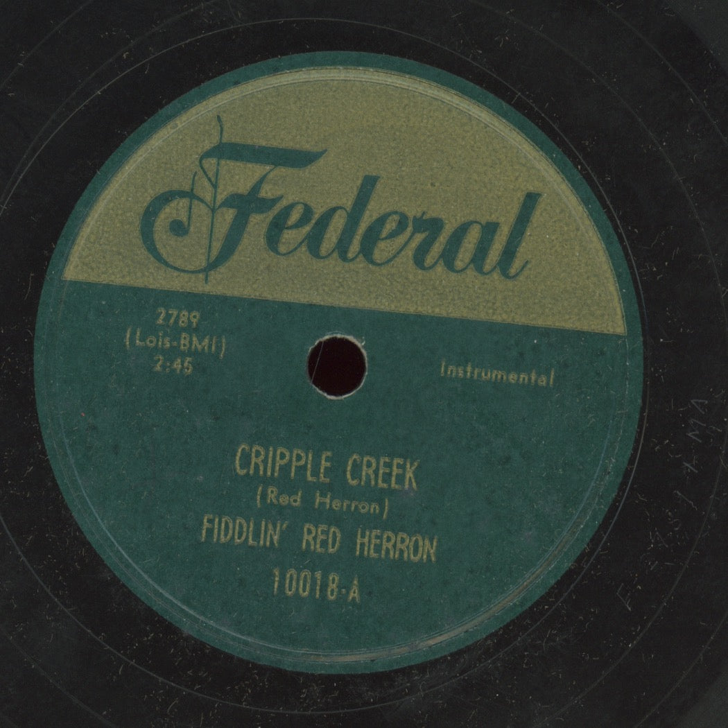 Bluegrass 78 - Fiddlin' Red Herron - Cindy / Cripple Creek on Federal