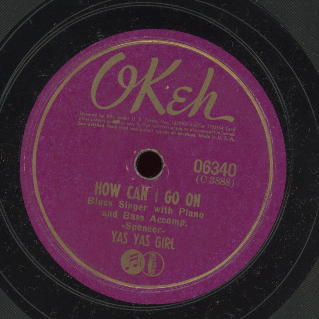 Blues 78 - Yas Yas Girl - Blues Before Daybreak / How Can I Go On on Okeh