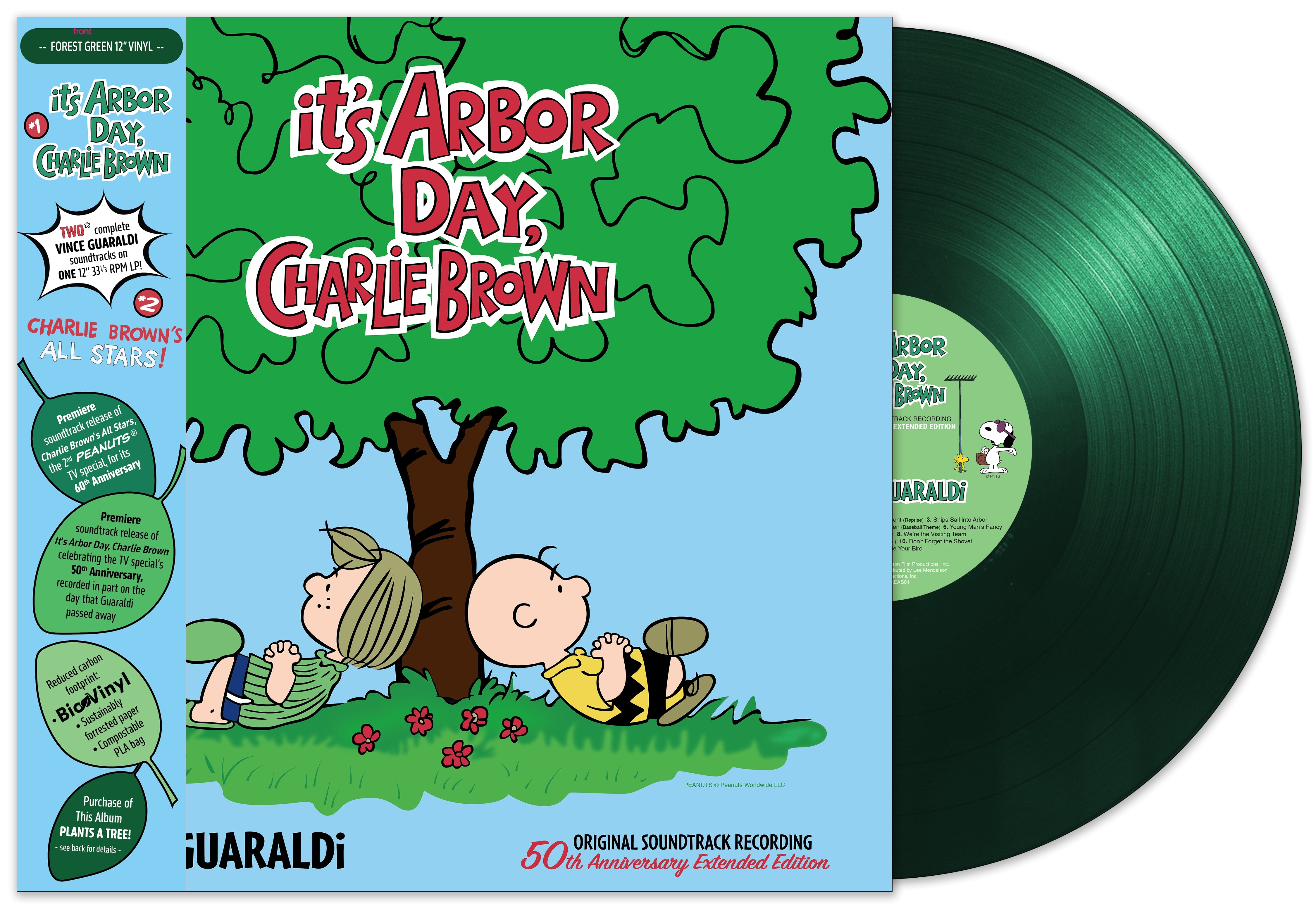 [PRE-ORDER] Vince Guaraldi - It's Arbor Day, Charlie Brown / Charlie Brown's All Stars! [50th Extended and 60th Anniversary Editions] [Forest Green Vinyl] [Release Date: 03/20/2026]