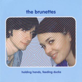 The Brunettes - Holding Hands, Feeding Ducks [White w/ Blue Splatter]