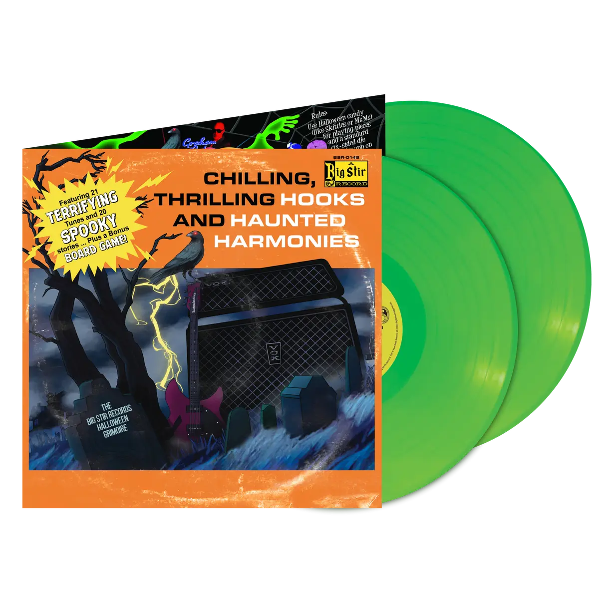 [PRE-ORDER] Various - Chilling, Thrilling Hooks & Haunted Harmonies: The Big Stir Records Halloween Grimoire [Eerie Green Vinyl] [Release Date: 10/10/2025]