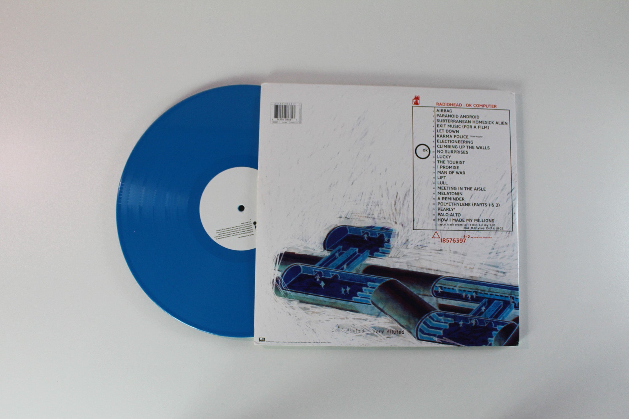 Radiohead - OK Computer OKNOTOK 1997 2017 on XL Recording Ltd Blue Opaque Vinyl Reissue