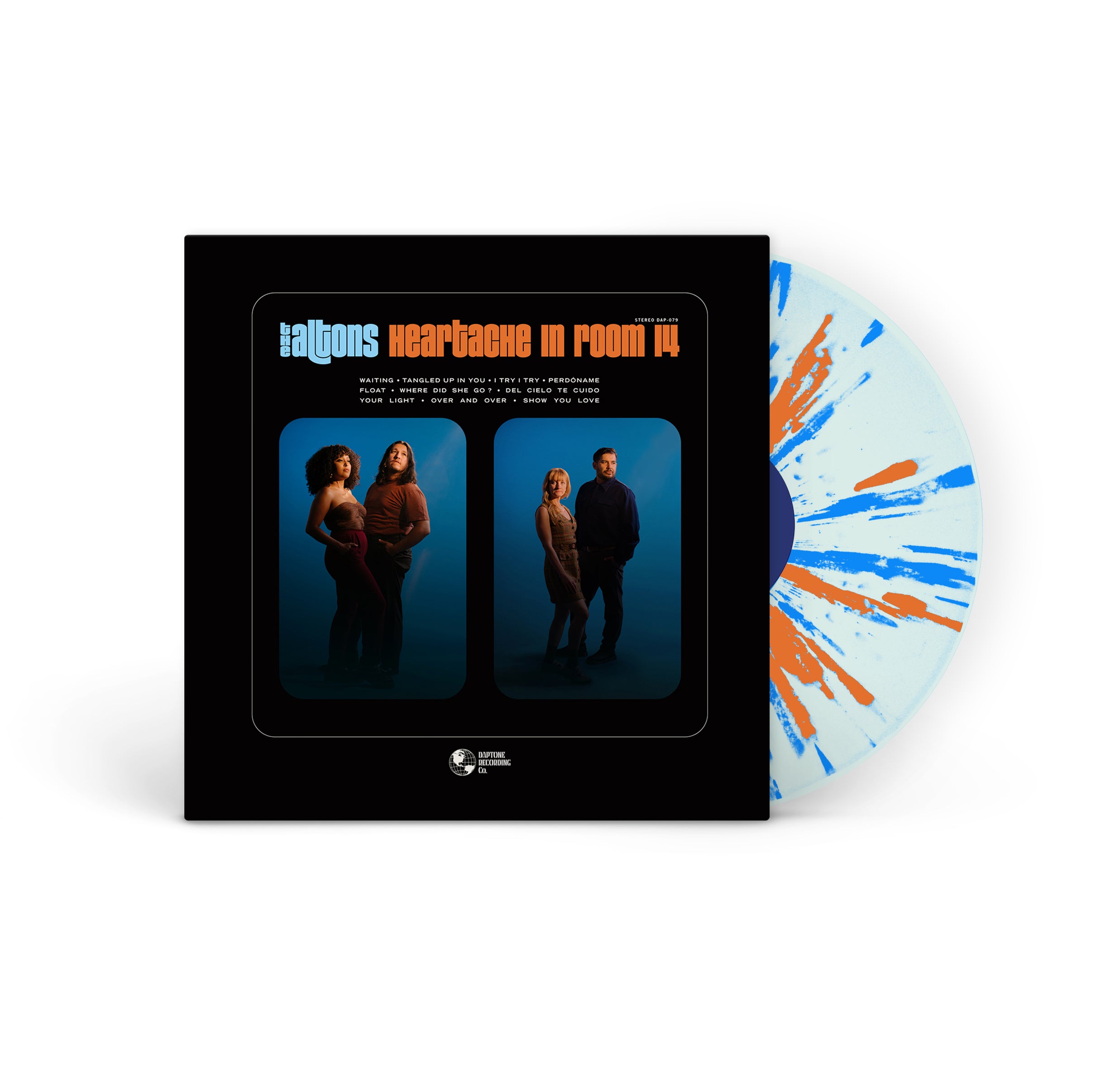 The Altons - Heartache in Room 14 [Plaid Room Exclusive Baby Blue w/ Orange & Blue Splatter]