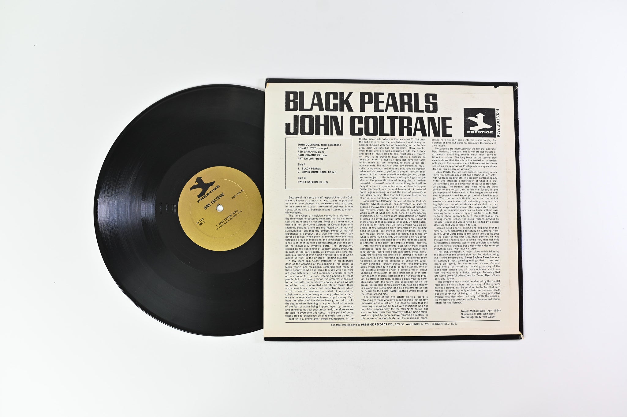 John Coltrane - Black Pearls on Prestige – PR 7316 Mono