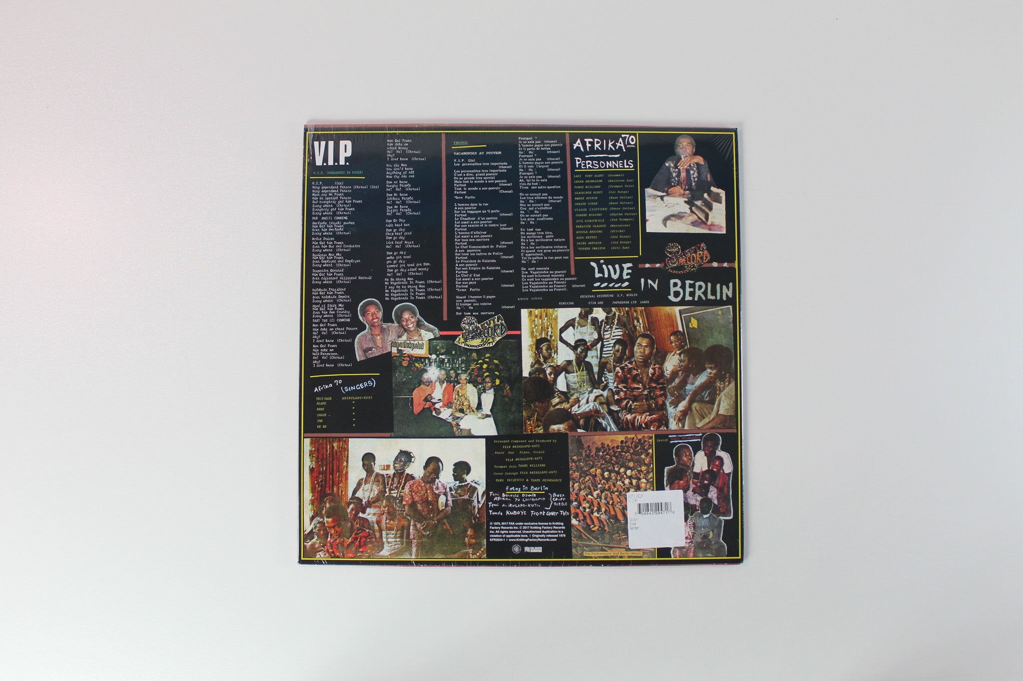 Fela Kuti - V.I.P. (Vagabonds In Power) Vol. 1 Live In Berlin on Knitting Factory Records - Sealed