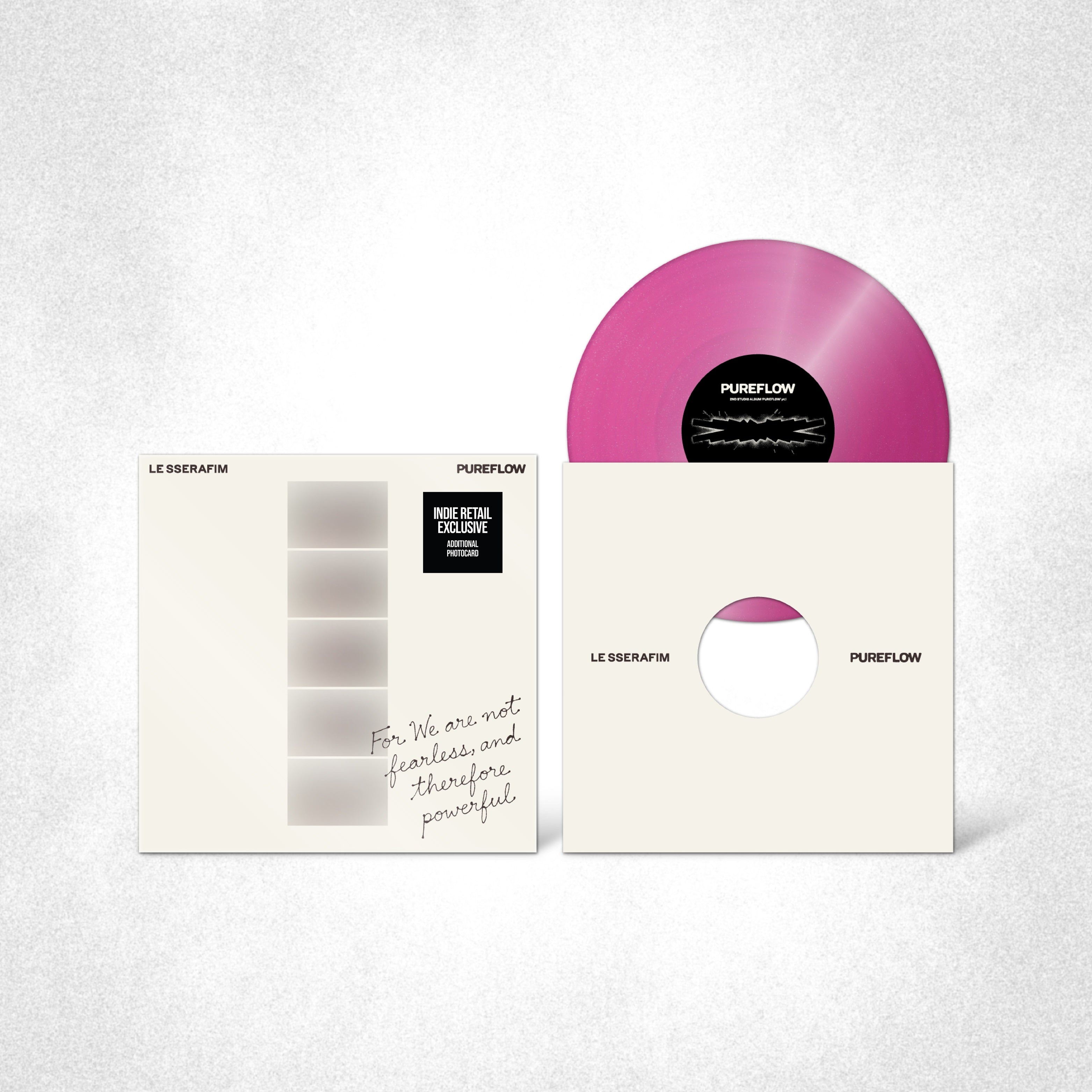 [DAMAGED] LE SSERAFIM - 2nd Studio Album ‘PUREFLOW’ pt.1 [Hot Pink Glitter Vinyl] [Indie-Exclusive]