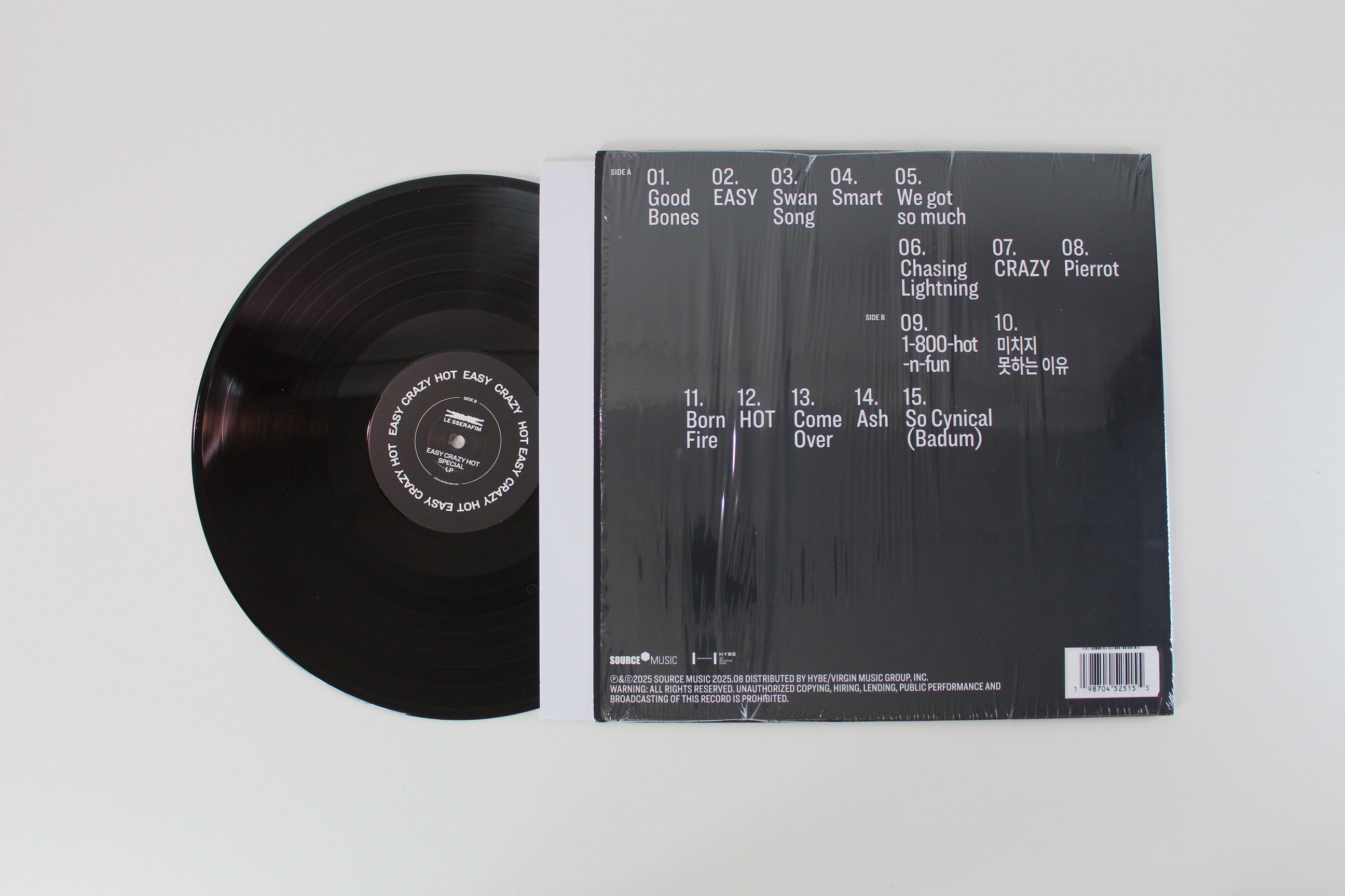 Le Sserafim - Easy-Crazy-Hot on HYBE Ltd. Carbon Black Vinyl
