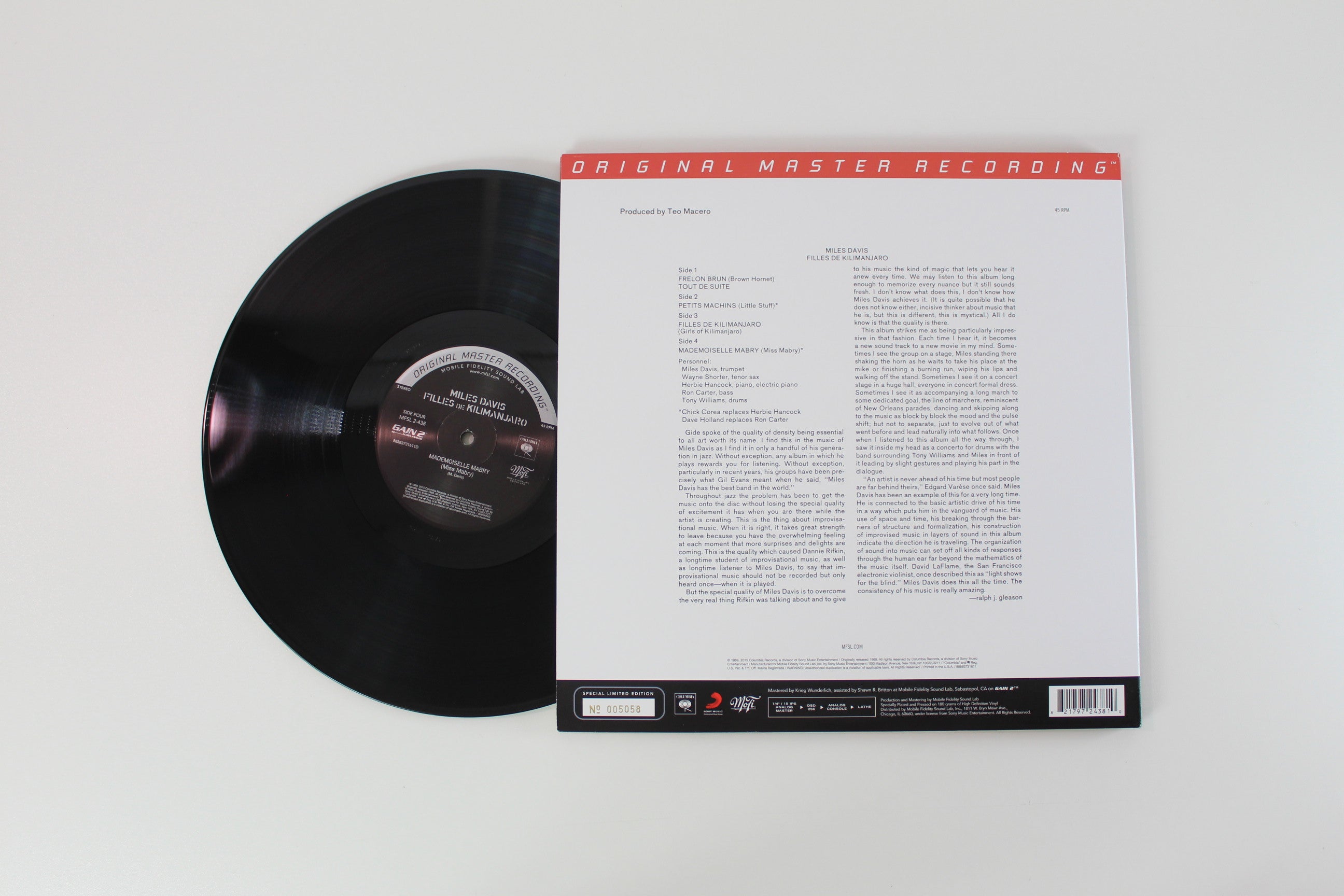 Miles Davis - Filles De Kilimanjaro on Mobile Fidelity Ltd. Numbered Reissue 45 RPM