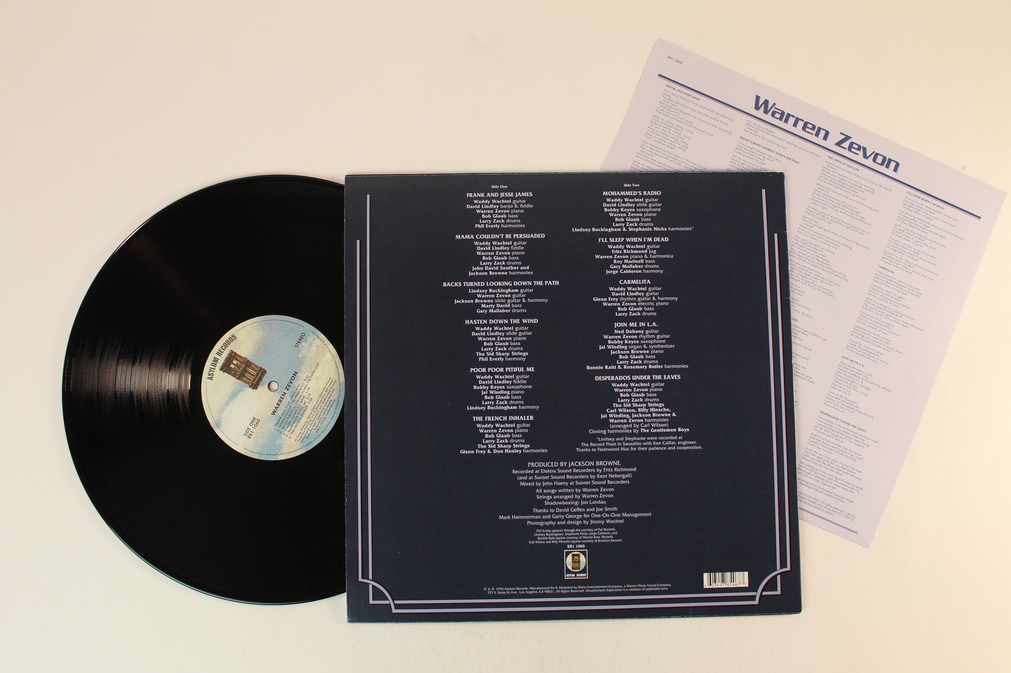 Warren Zevon - Warren Zevon on Asylum 180 Gram Reissue