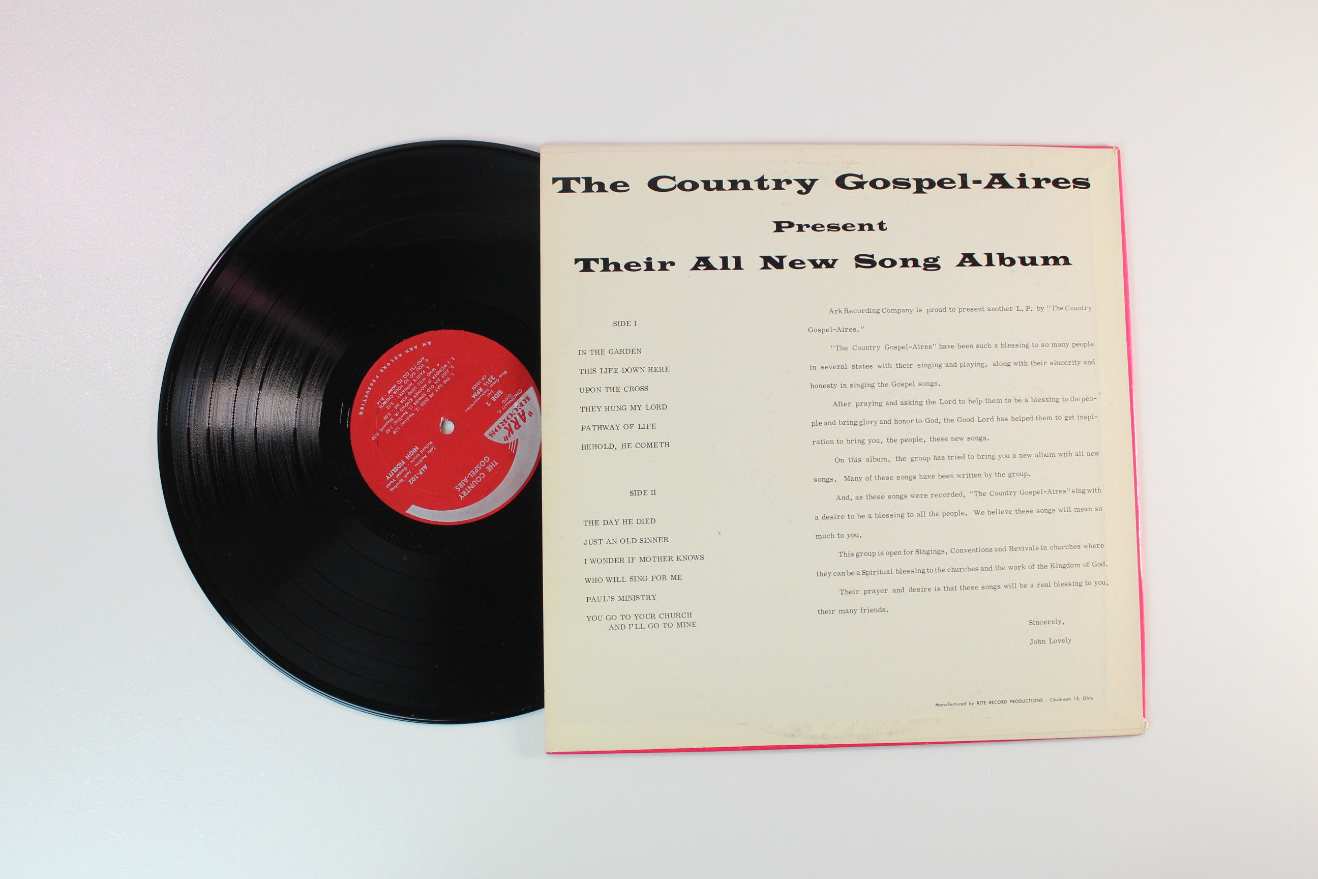 The Country Gospel-Aires - Present Their All New Song Album on Ark