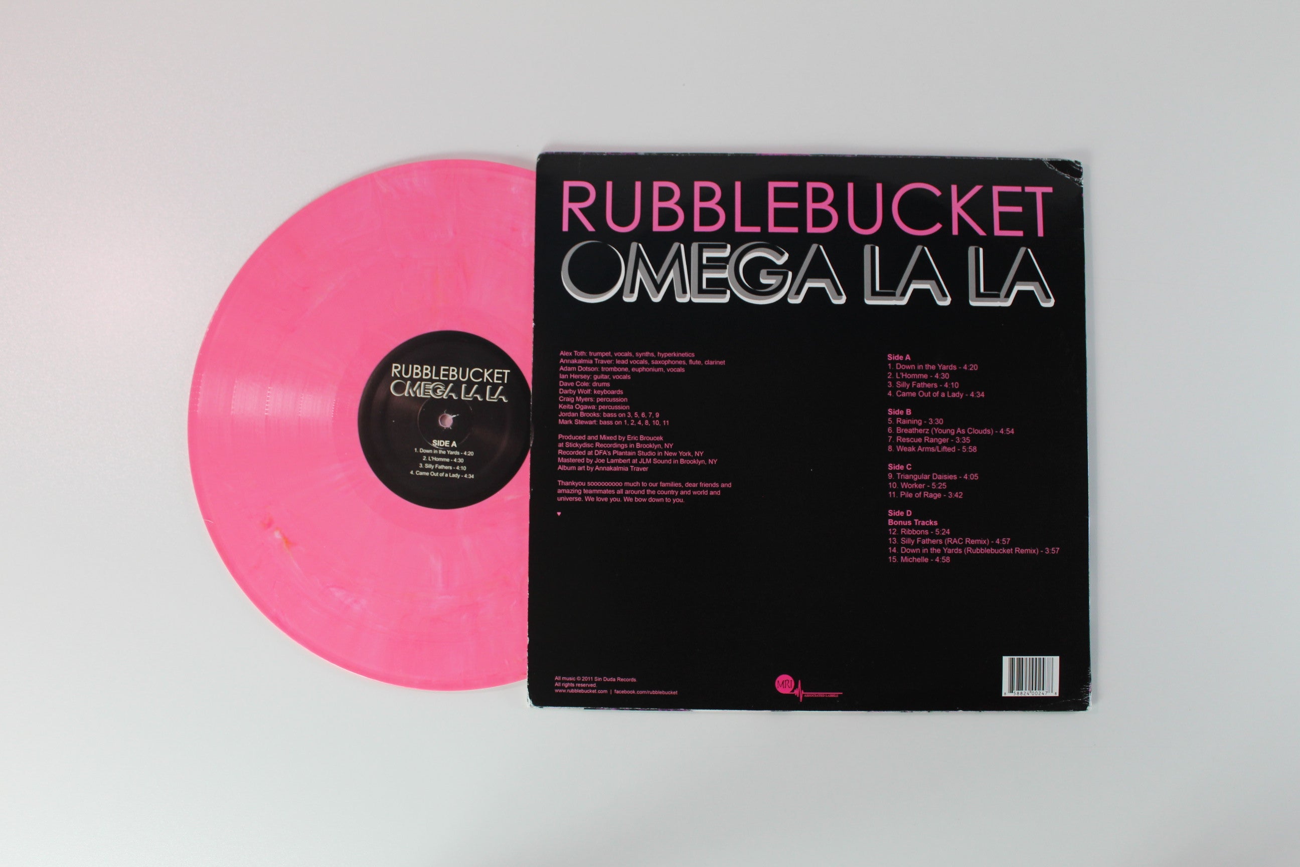 Rubblebucket - Omega La La on Pink Marble Vinyl on MRI Associated Labels