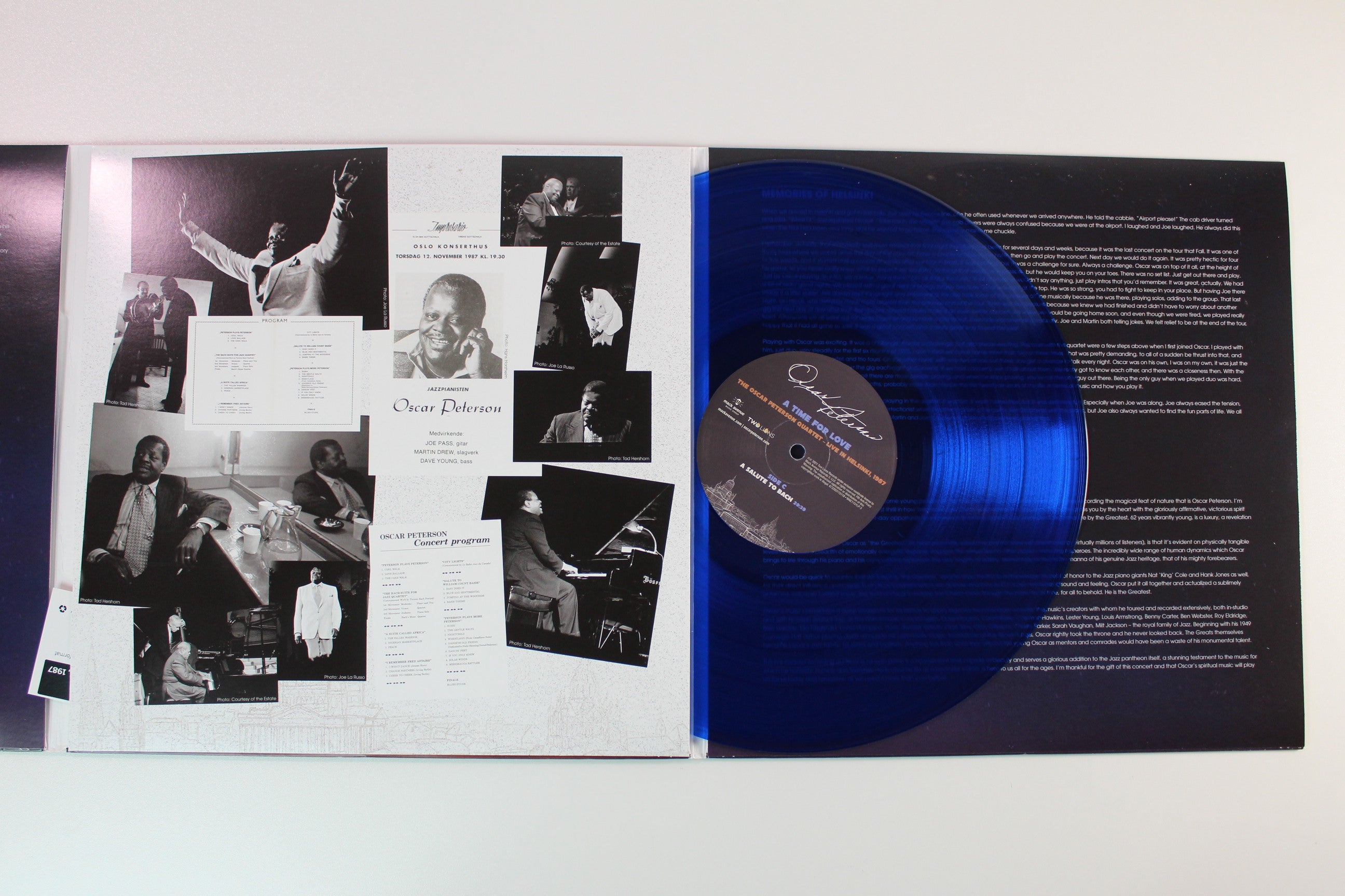 Oscar Peterson - A Time For Love: The Oscar Peterson Quartet - Live In Helsinki, 1987 on Mack Avenue RSD BF 2021 Translucent Blue Vinyl