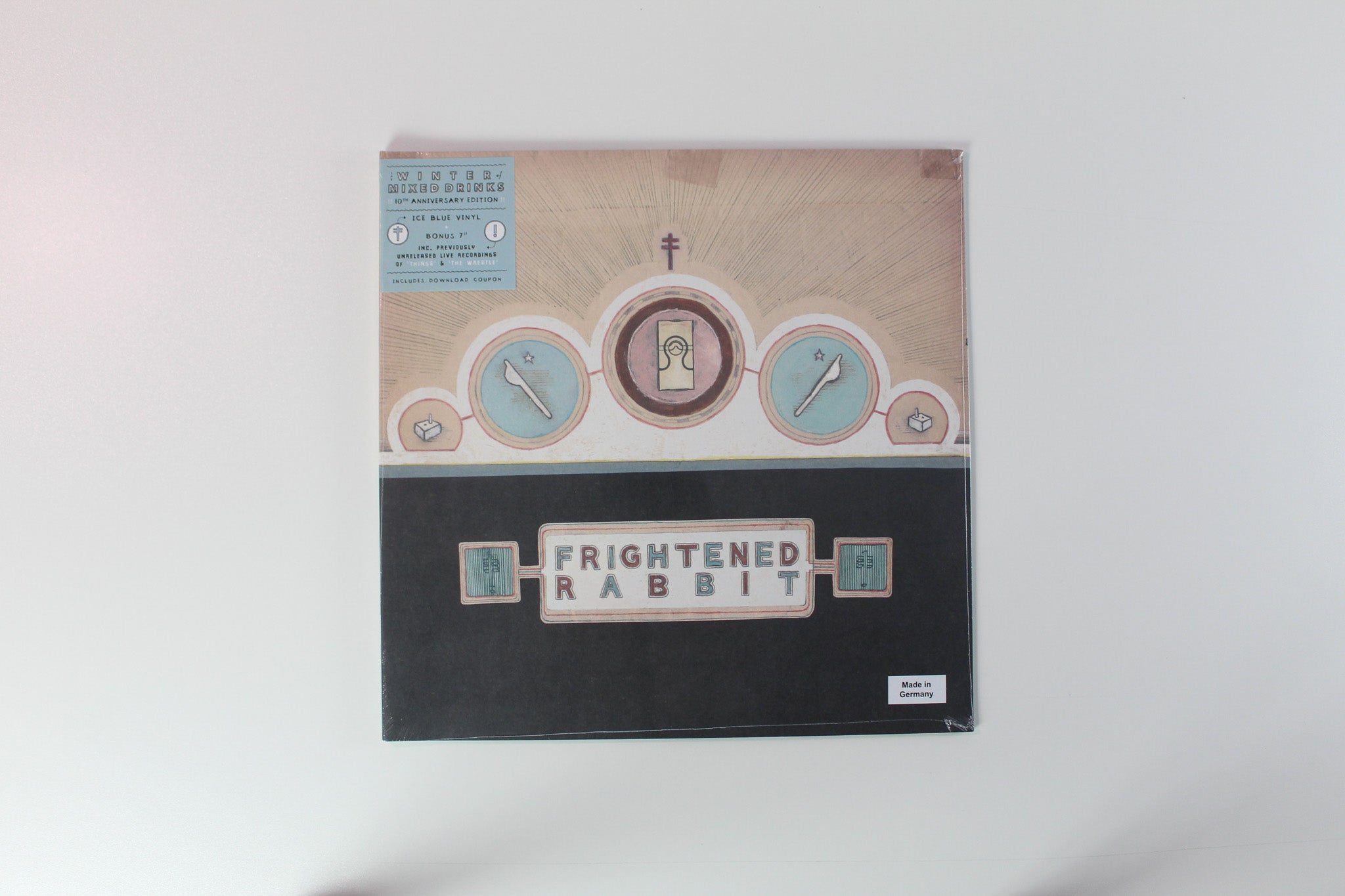 Frightened Rabbit - The Winter Of Mixed Drinks on FatCat Ice Blue Vinyl With 7" Sealed