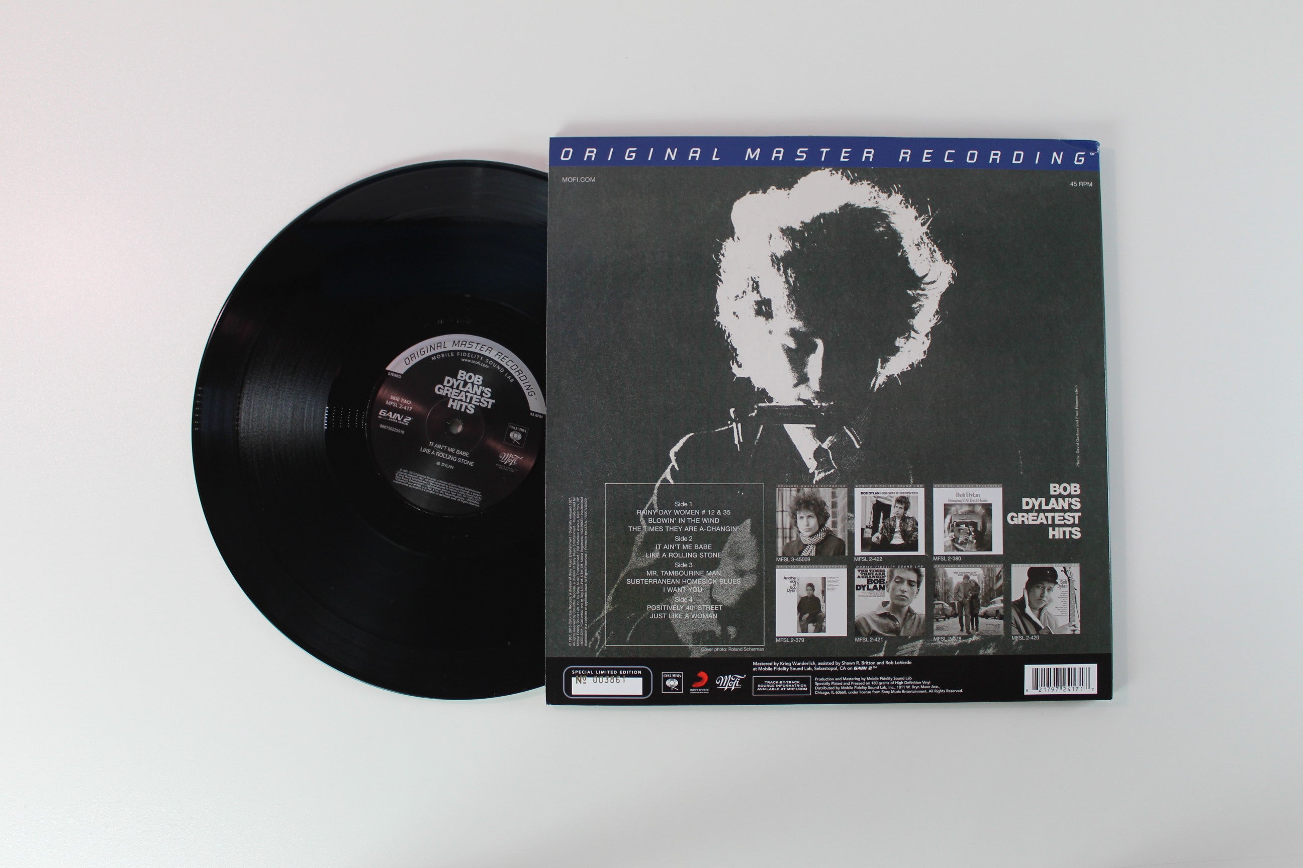 Bob Dylan - Bob Dylan's Greatest Hits on Mobile Fidelity Sound Lab Ltd Numbered 45 RPM 180 Gram Reissue