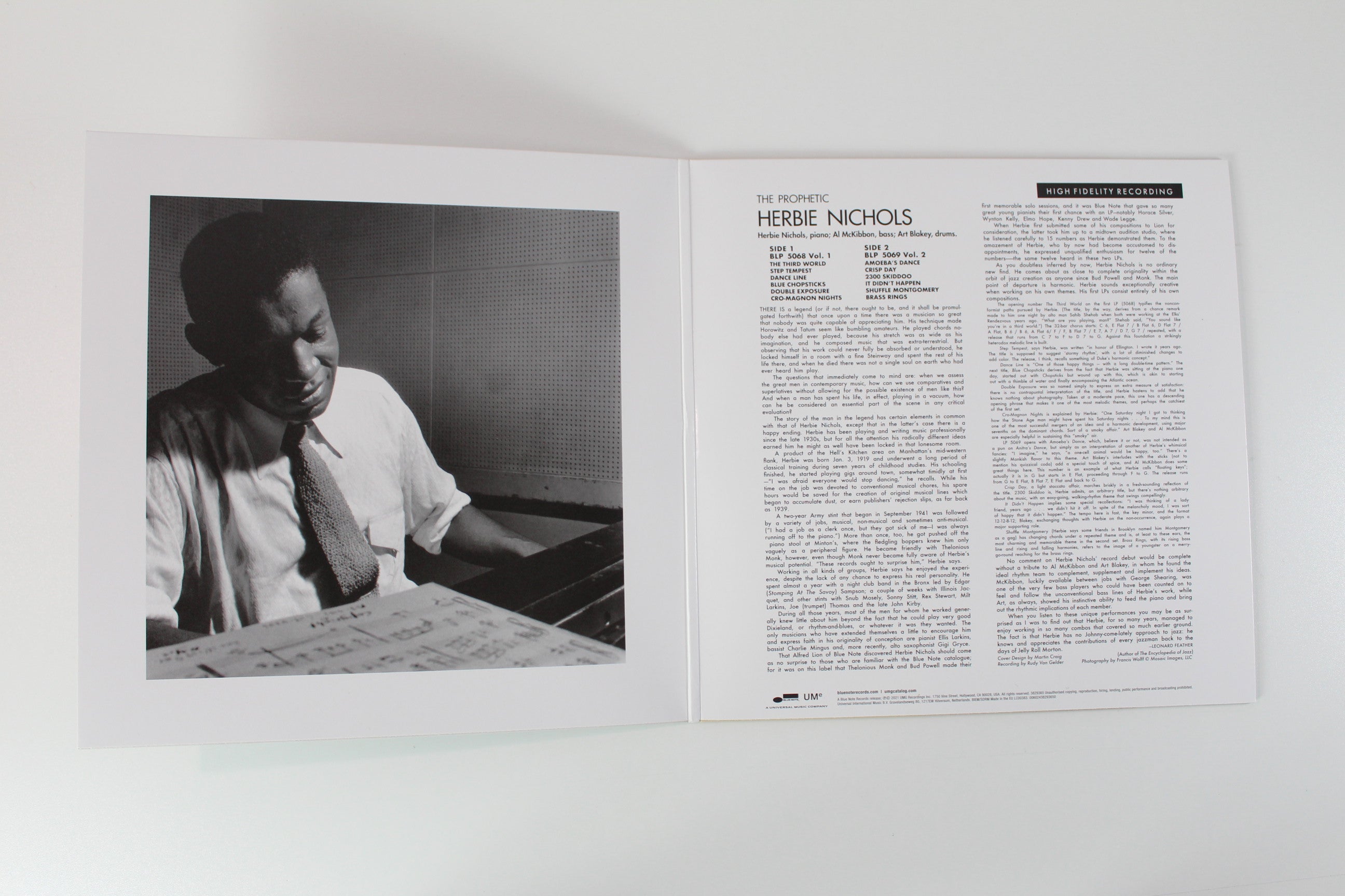 Herbie Nichols - The Prophetic Herbie Nichols Vol. 1 & 2 on Blue Note Classic Vinyl Series