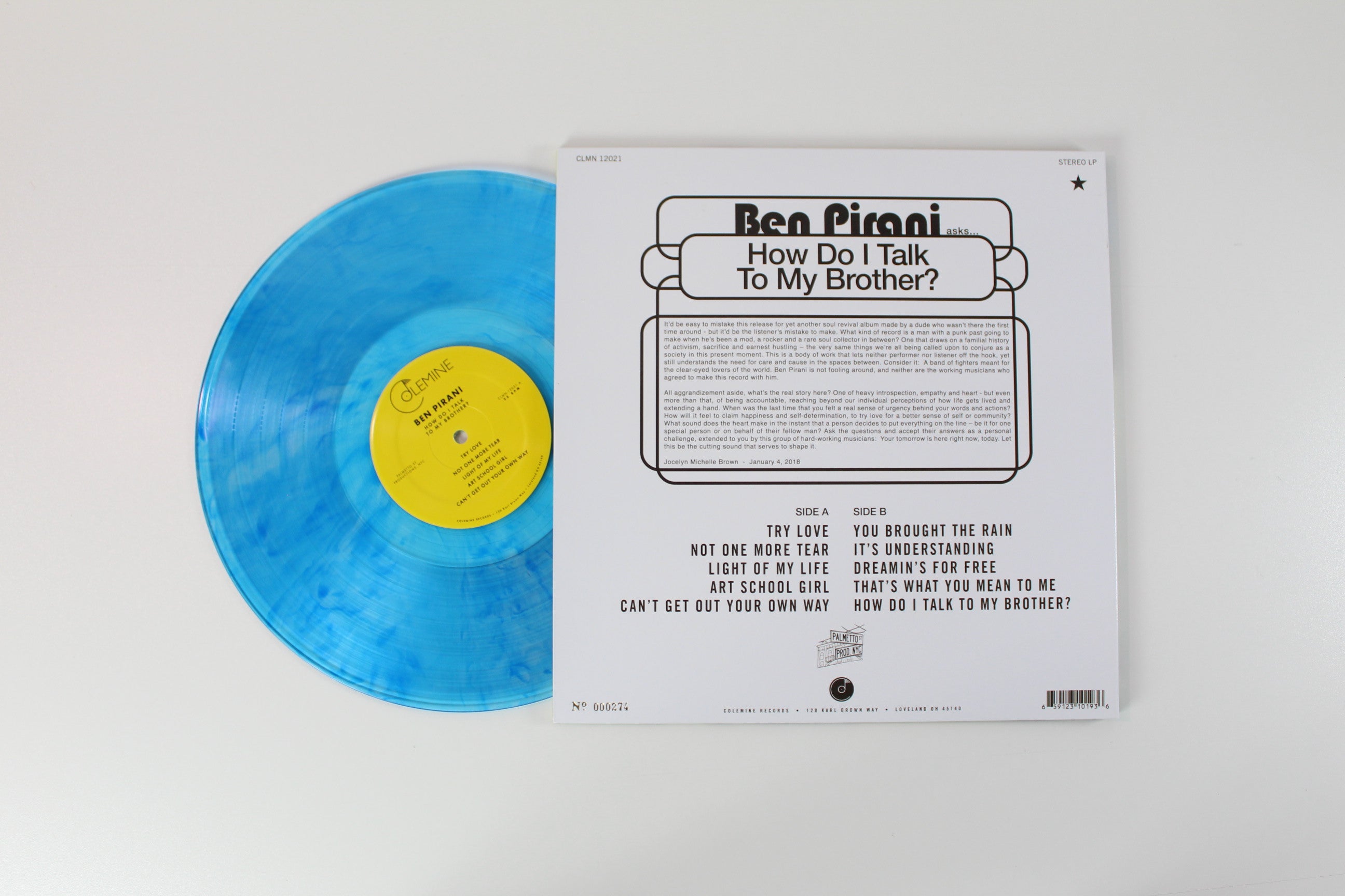 Ben Pirani - How Do I Talk To My Brother? on Colemine Records - Numbered - Blue Swirl Translucent Colored Vinyl