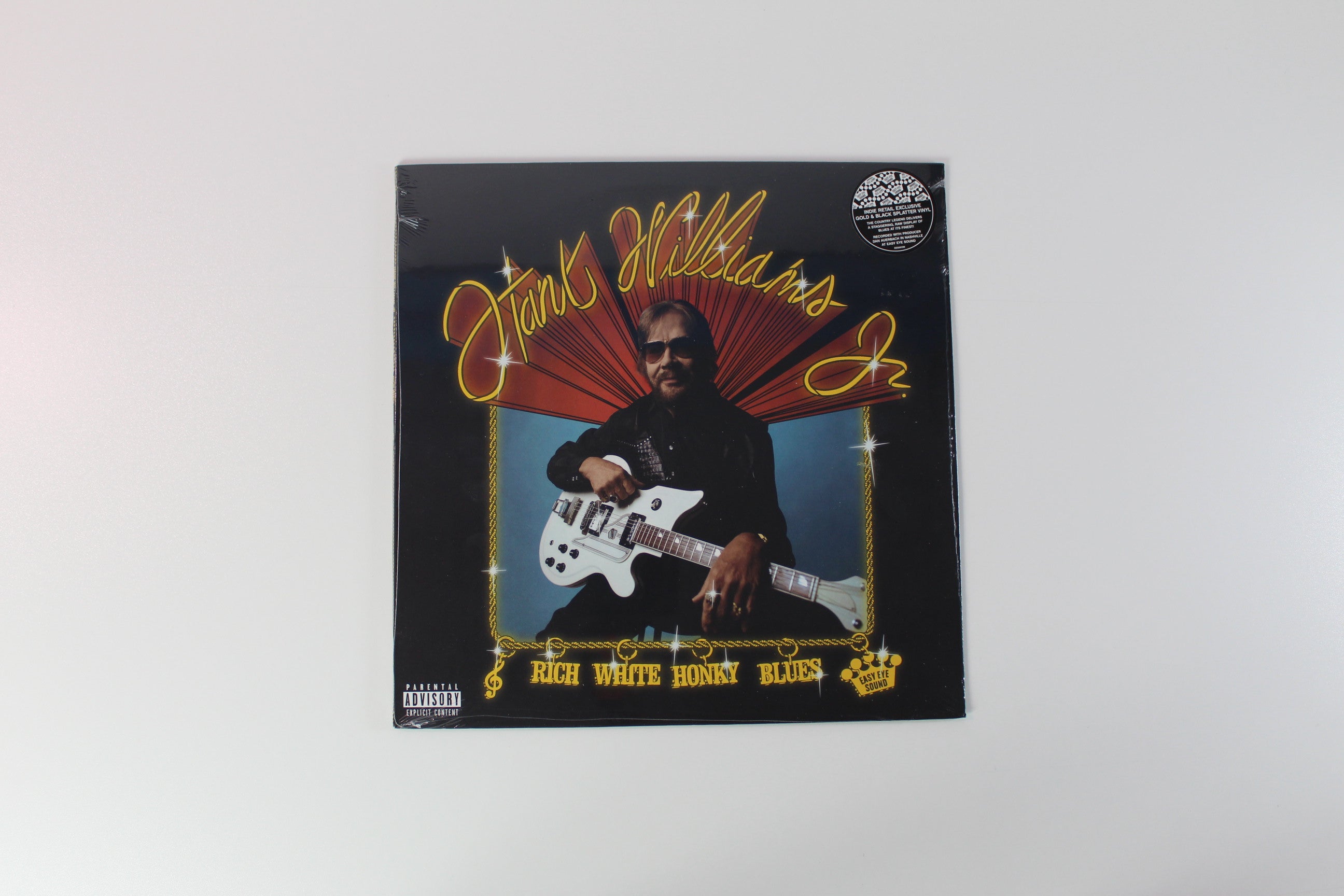 Hank Williams Jr. - Rich White Honky Blues on Easy Eye Sound Ltd Gold & Black Splatter Vinyl Sealed