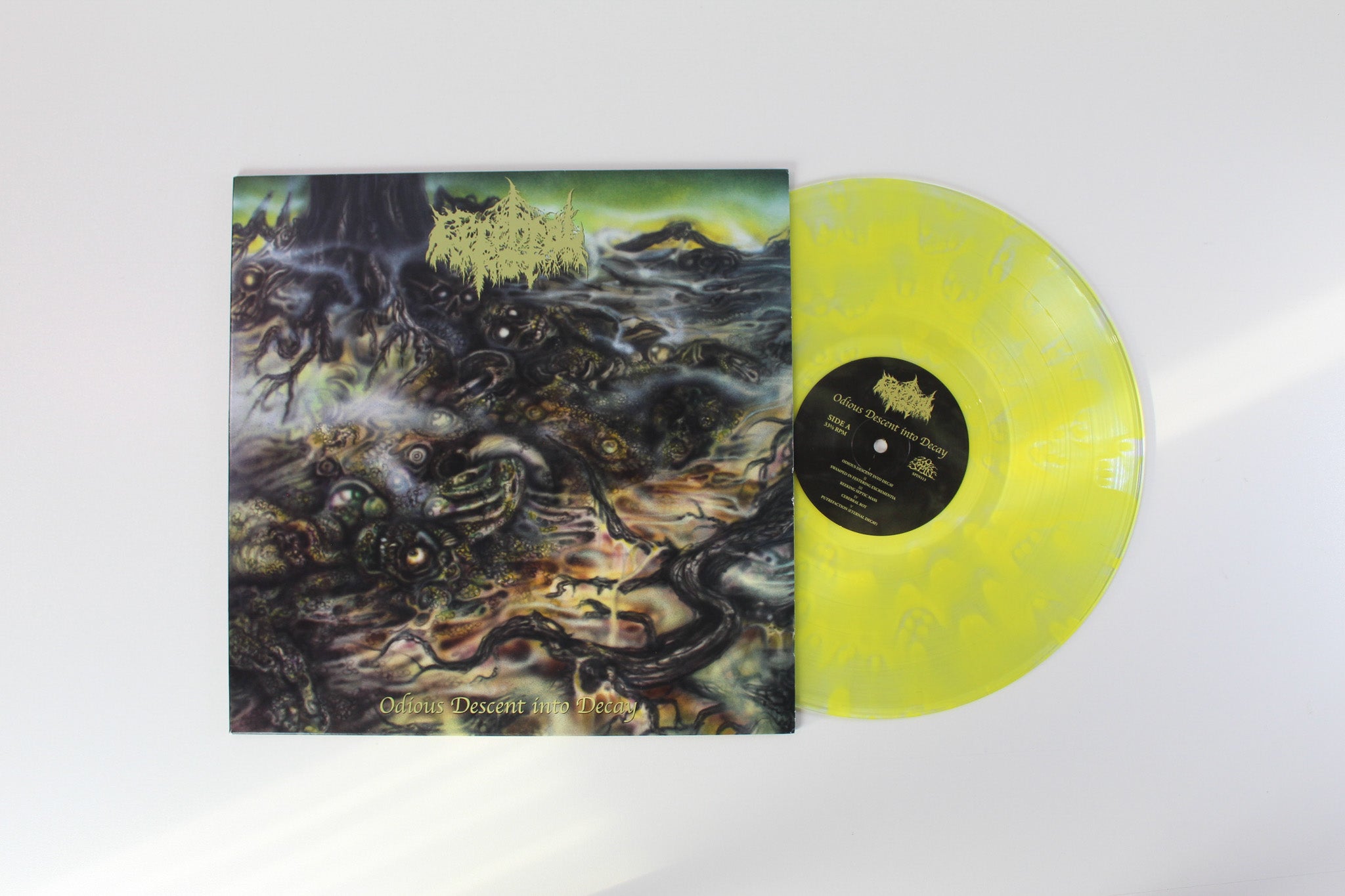 Cerebral Rot - Odious Descent Into Decay on 20 Buck Spin - Clear w/ Cloudy Piss Yellow  colored vinyl