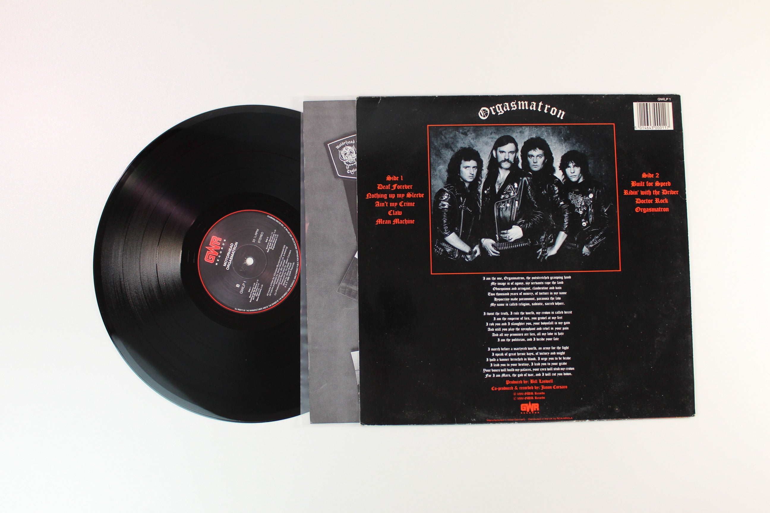 Motörhead - Orgasmatron on GWR Records UK Press