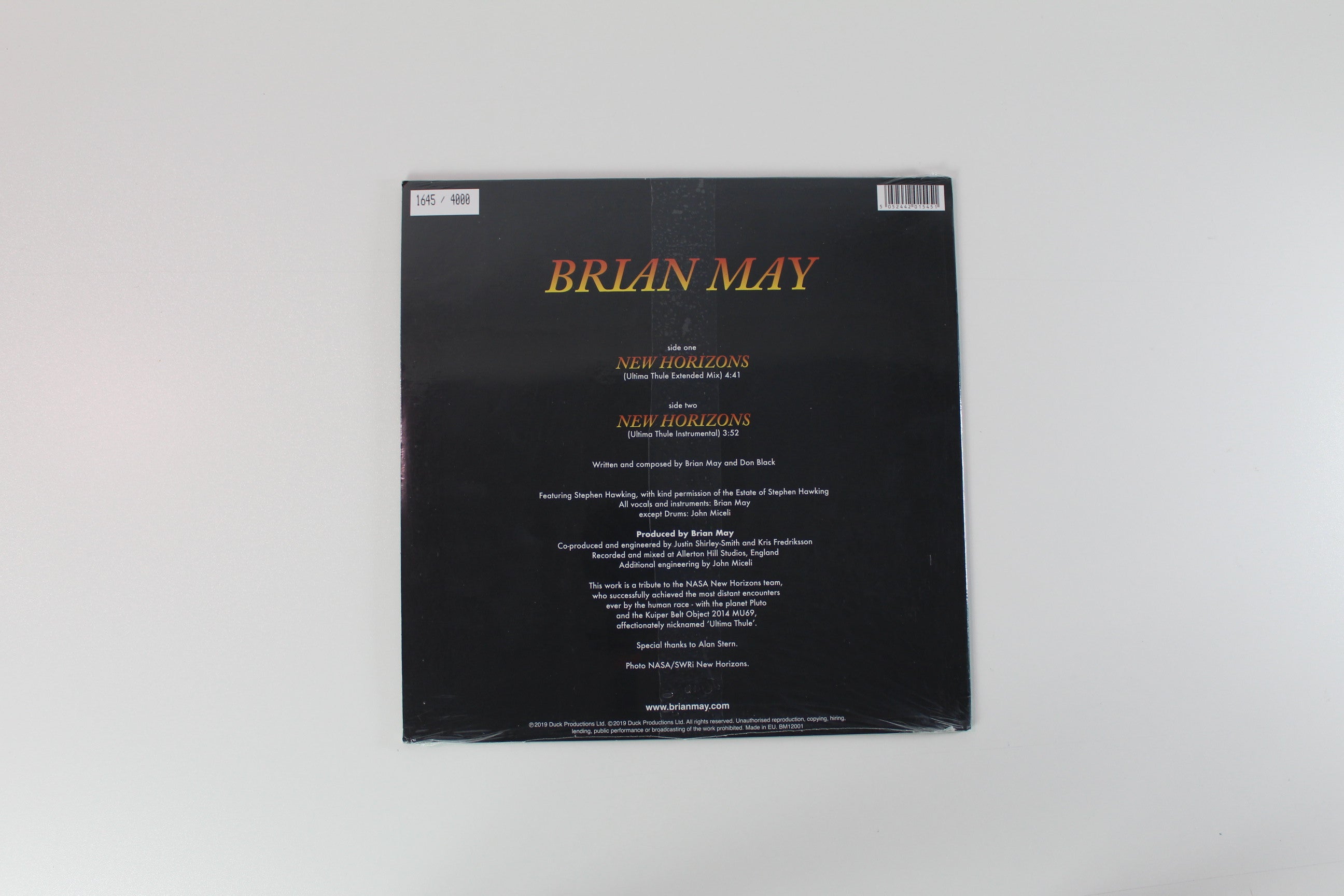Brian May - New Horizons on Duck Productions Ltd. – Record Store Day 2019 – 45 RPM – Numbered – 12" Single - Sealed