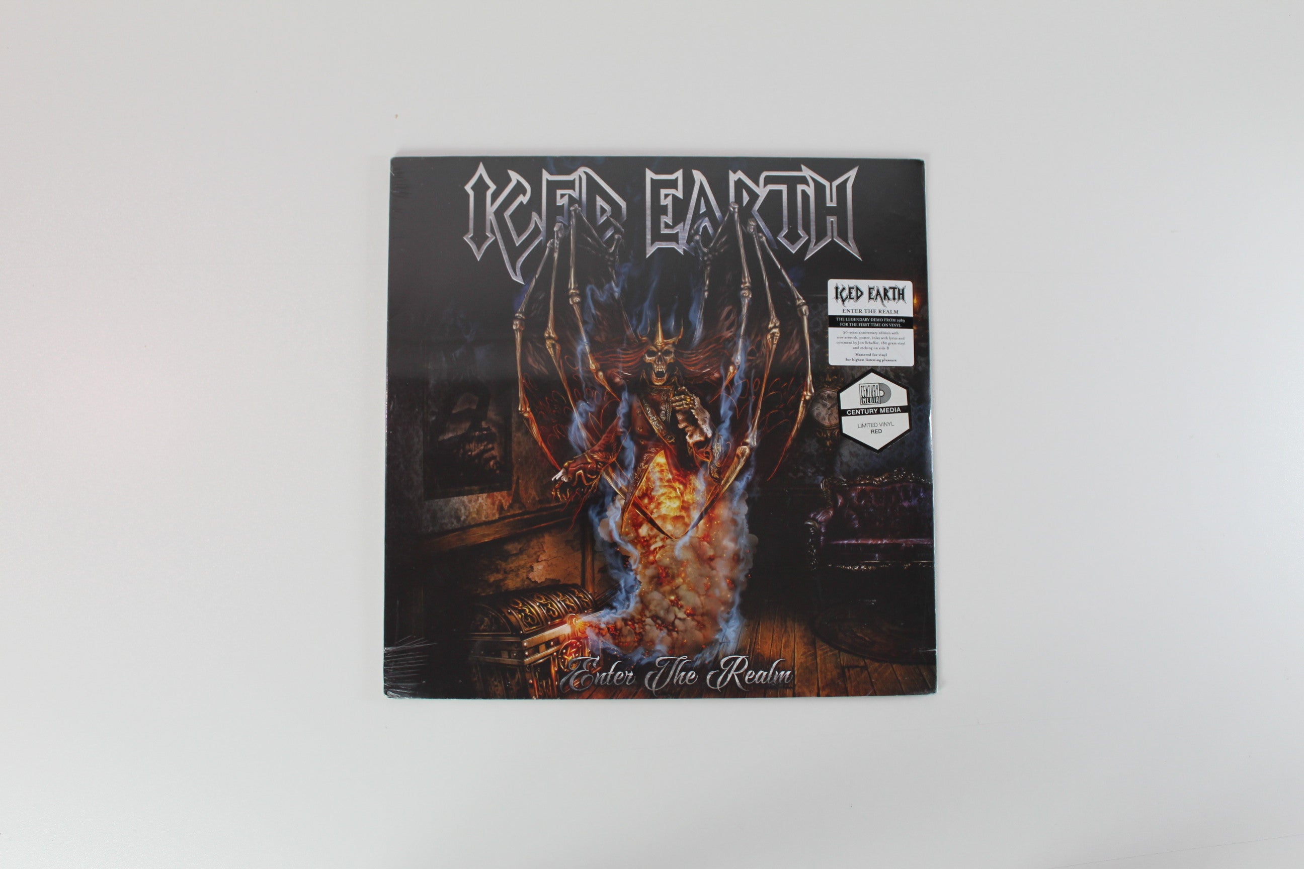 Iced Earth - Enter The Realm on Century Media – Limited Edition – Single Sided – Etched – Red Vinyl – Reissue – Sealed
