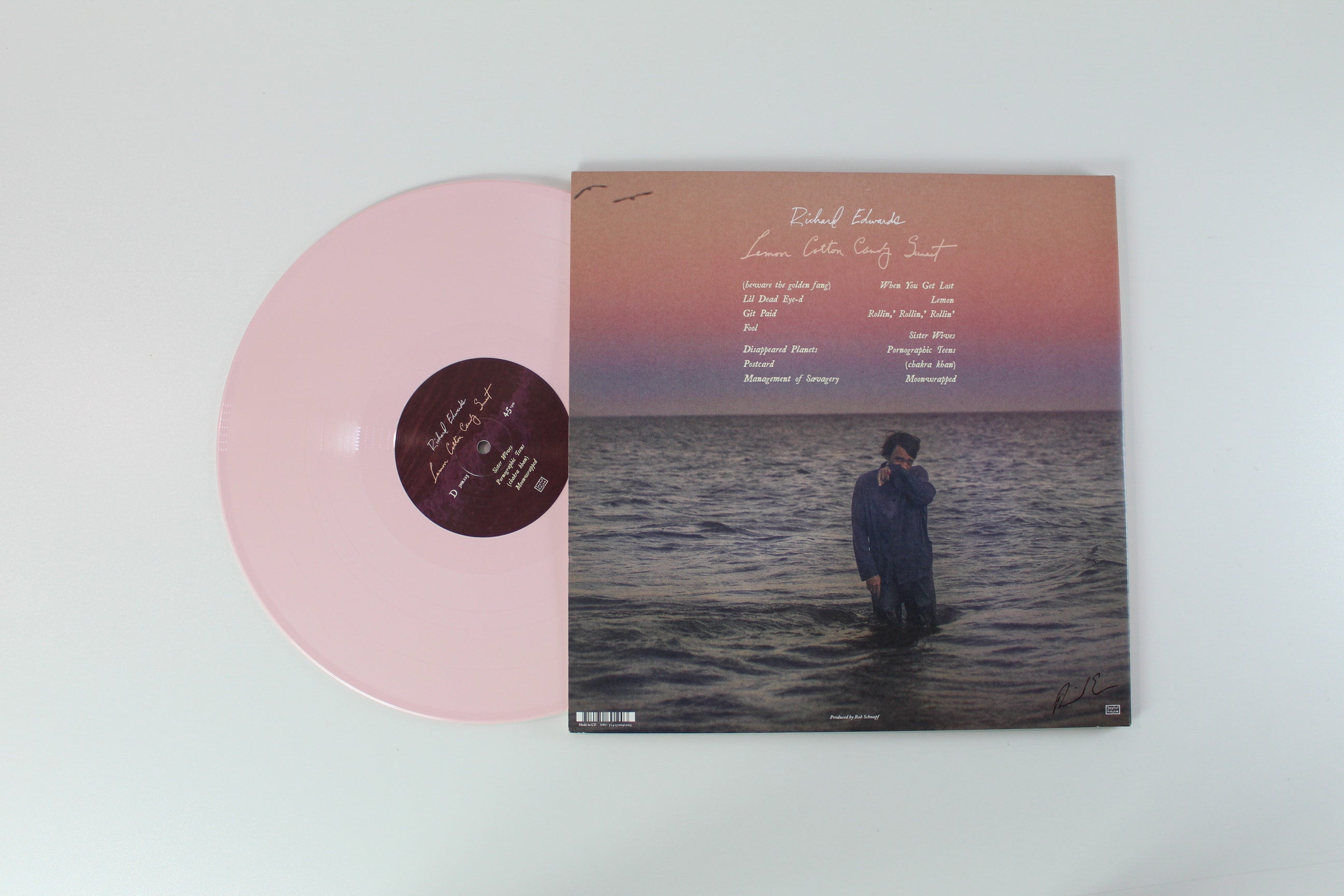 Richard Edwards - Lemon Cotton Candy Sunset on Joyful Noise Recordings – 45 RPM – Limited Edition – Yellow Lemon Vinyl – Pink Vinyl – With Flexi-disc