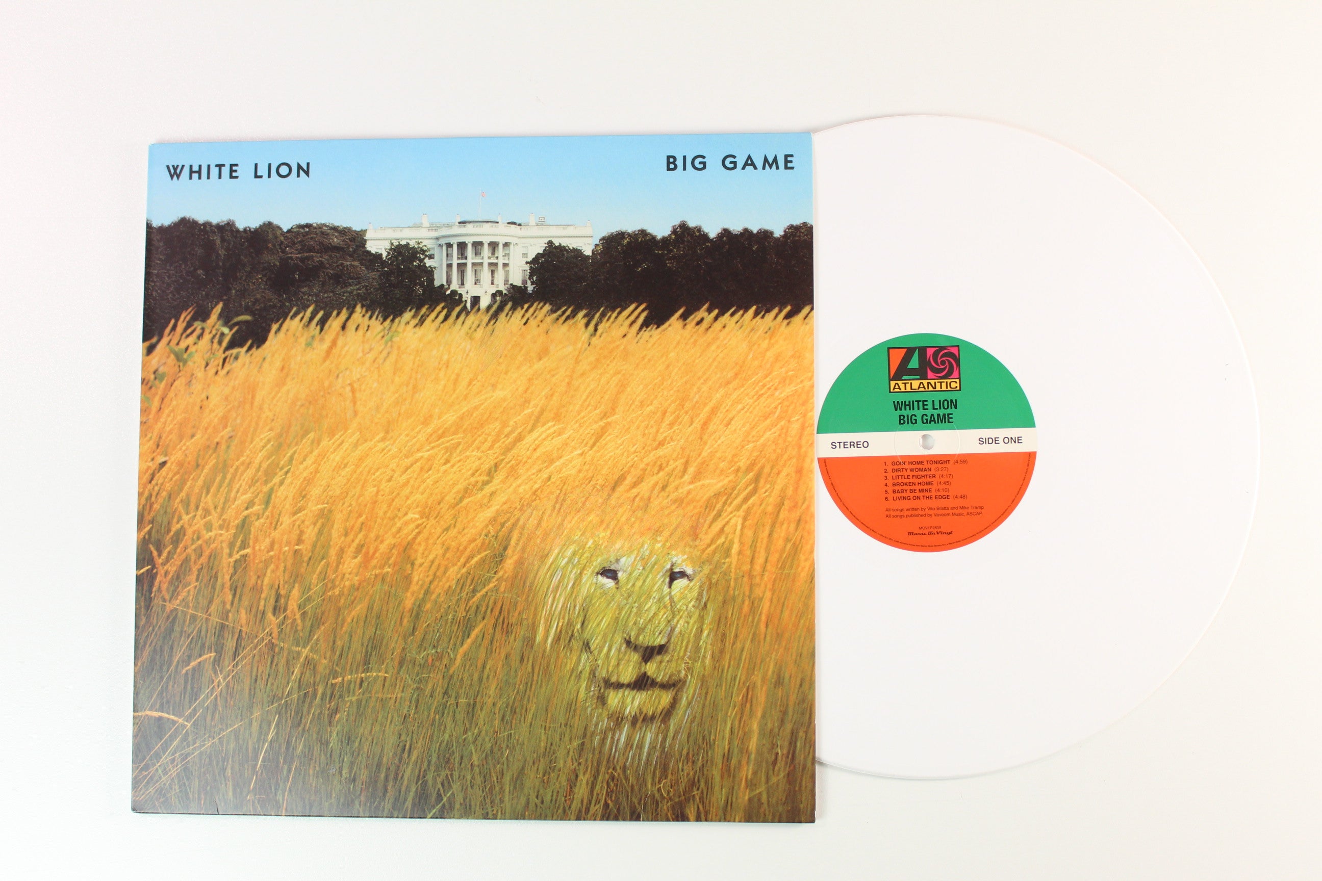 White Lion - Big Game on Music on Vinyl Ltd Numbered White Vinyl Reissue