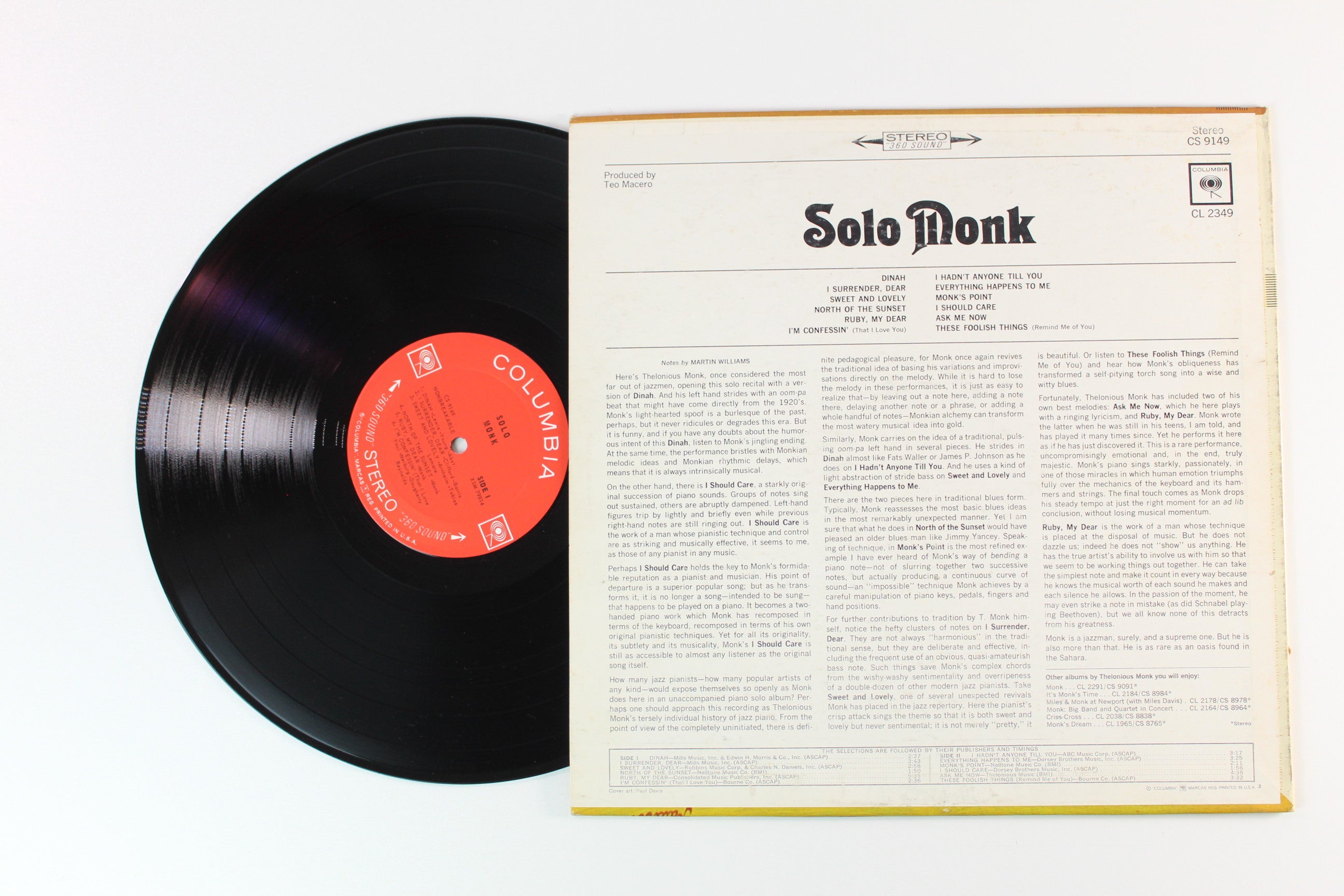Thelonious Monk - Solo Monk on Columbia 2-Eye Label