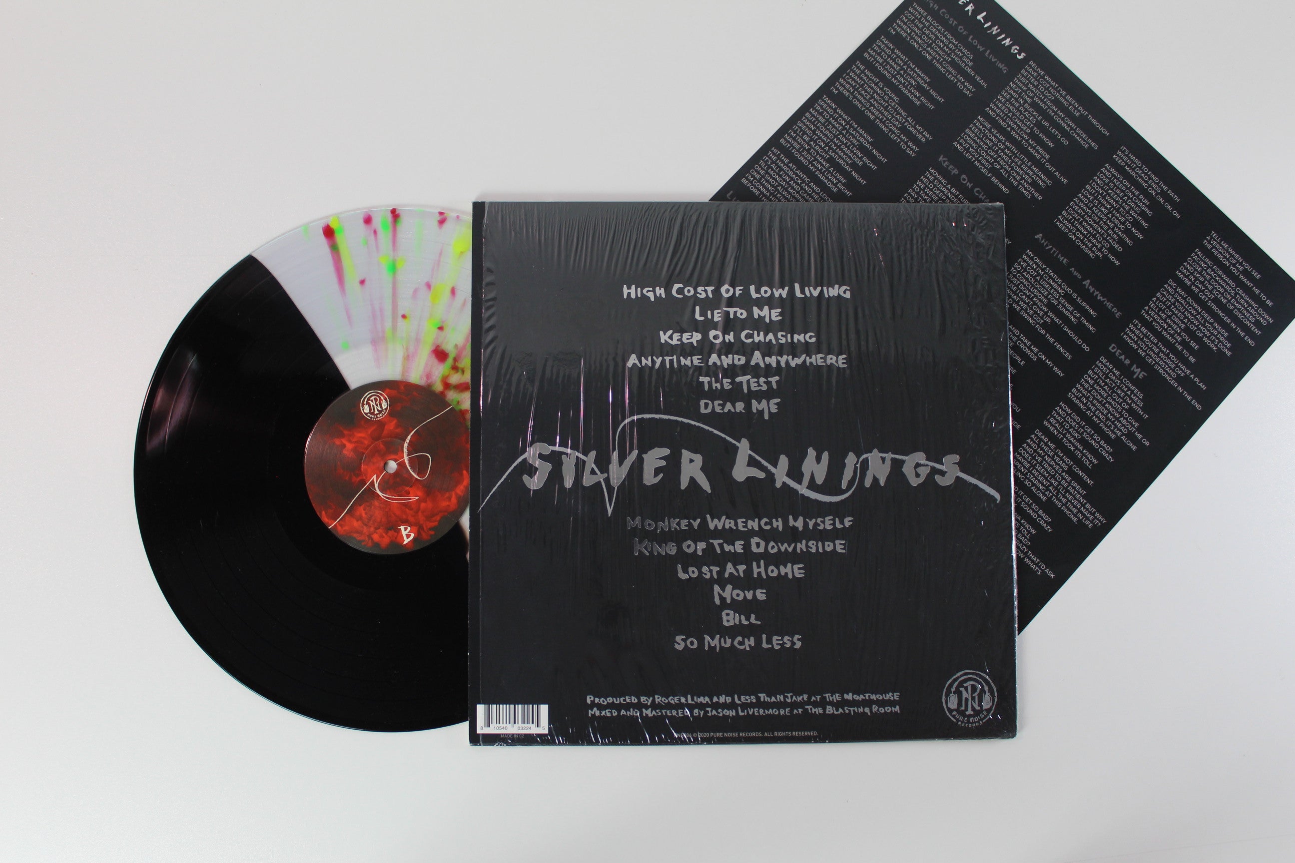 Less Than Jake - Silver Linings on Pure Noise Records – Black Clear With Red Yellow Green Splatter Colored Vinyl