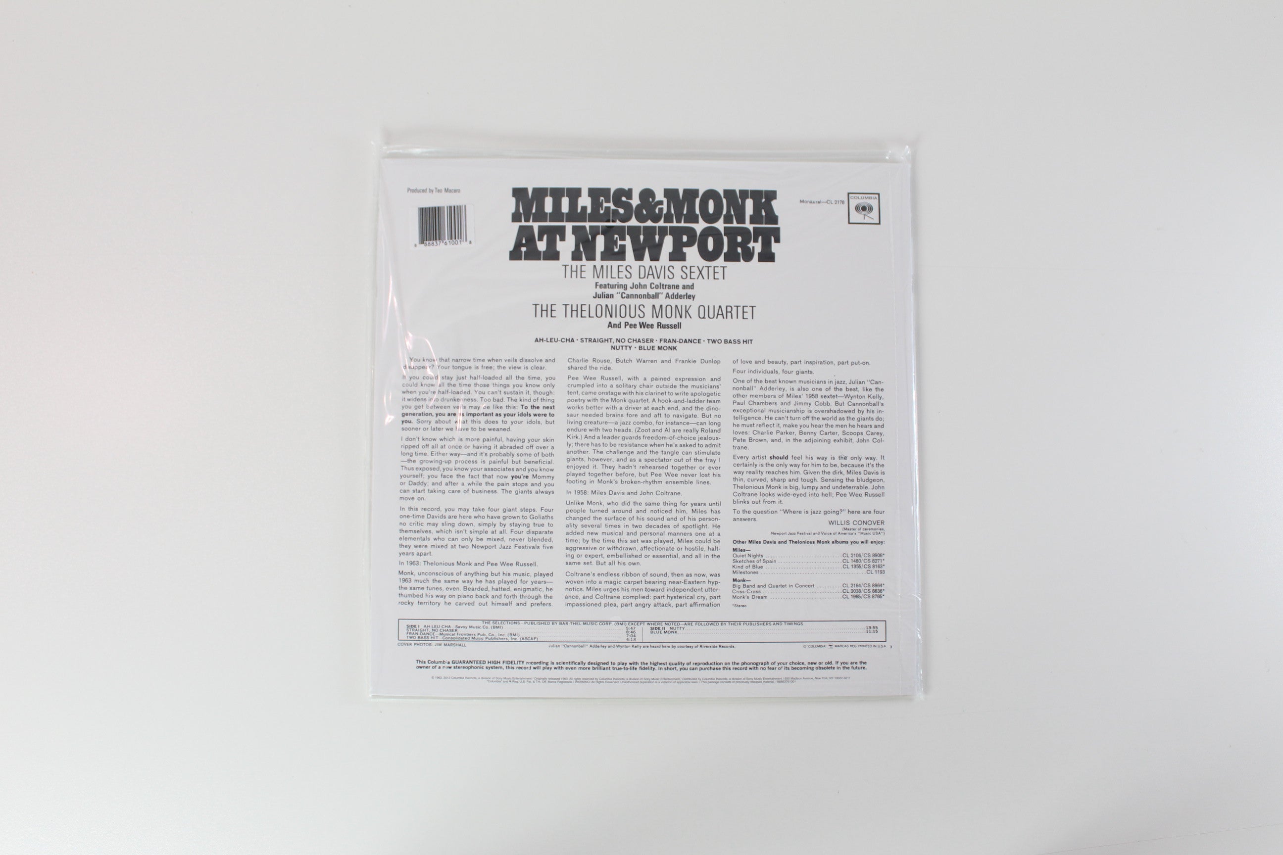 The Miles Davis Sextet, The Thelonious Monk Quartet - Miles & Monk At Newport on Columbia – Mono – Sealed
