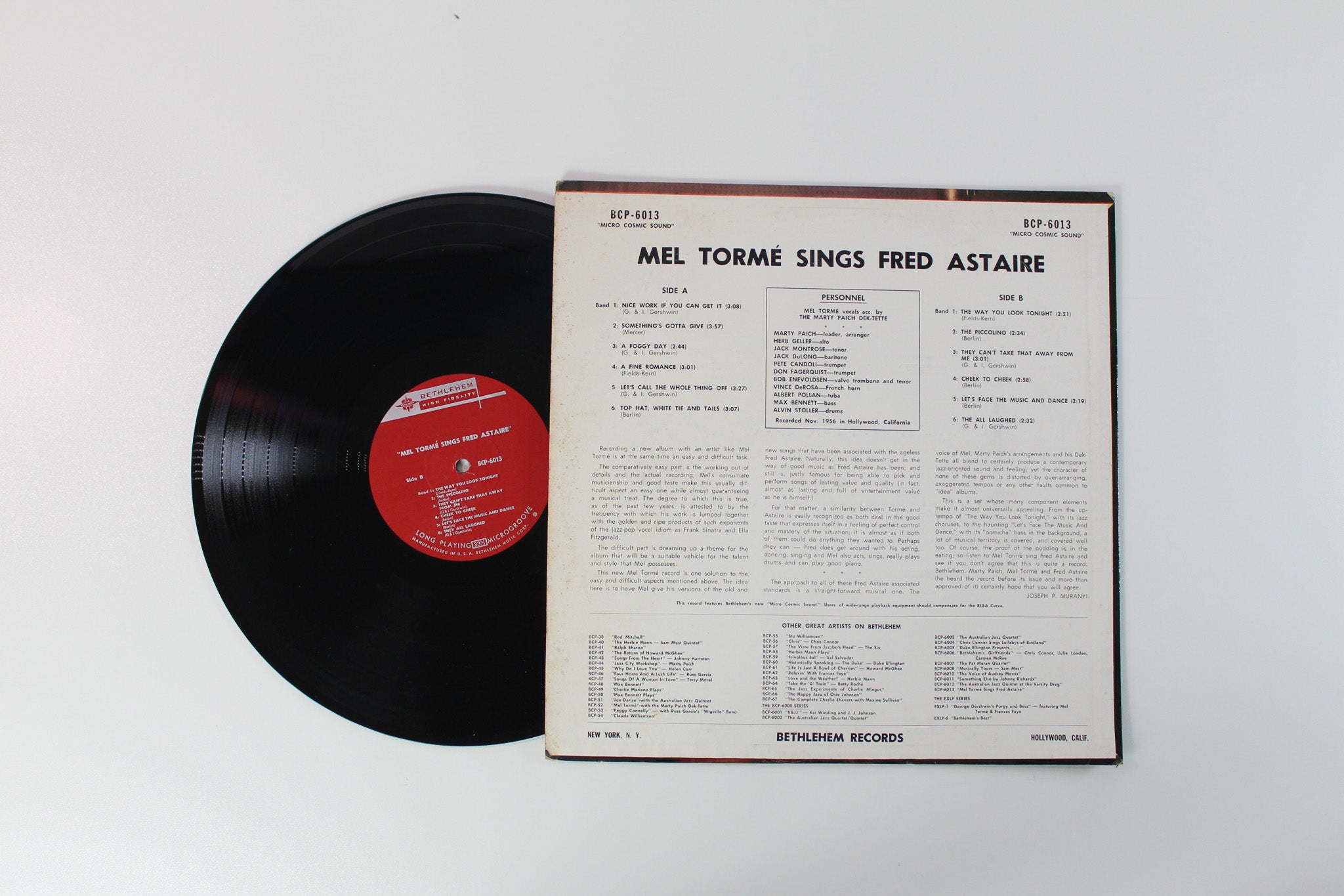 Mel Tormé - Mel Tormé Sings Fred Astaire on Bethlehem Records