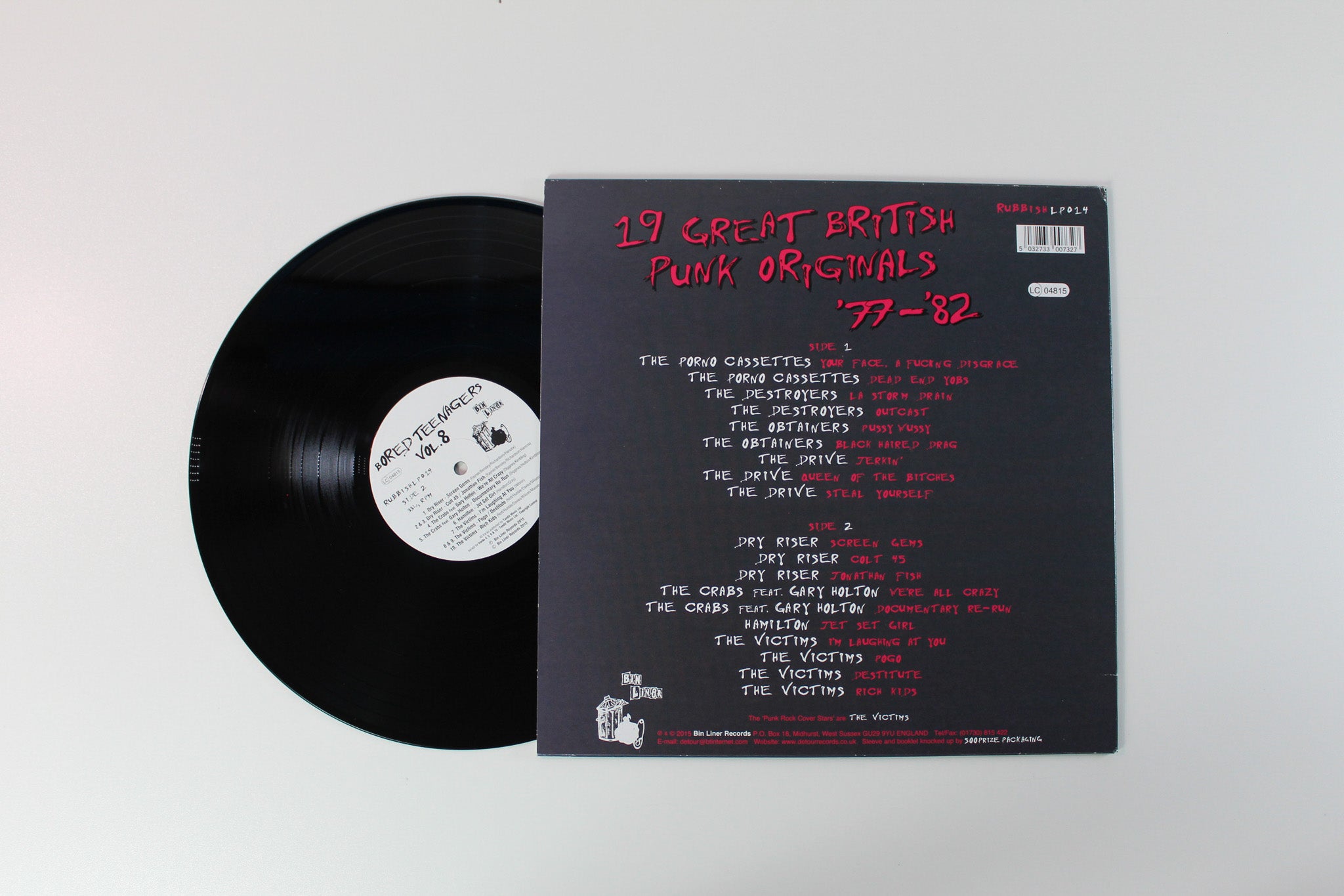 Various - Bored Teenagers Vol.8: 19 Great British Punk Originals '77-'82 on Bin Liner Records