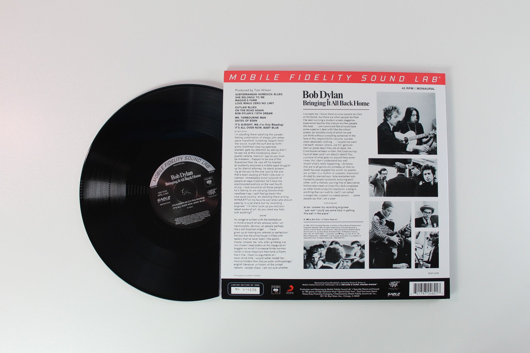 Bob Dylan - Bringing It All Back Home on Mobile Fidelity Sound Lab 45 RPM Ltd Numbered 180 Gram Mono Reissue