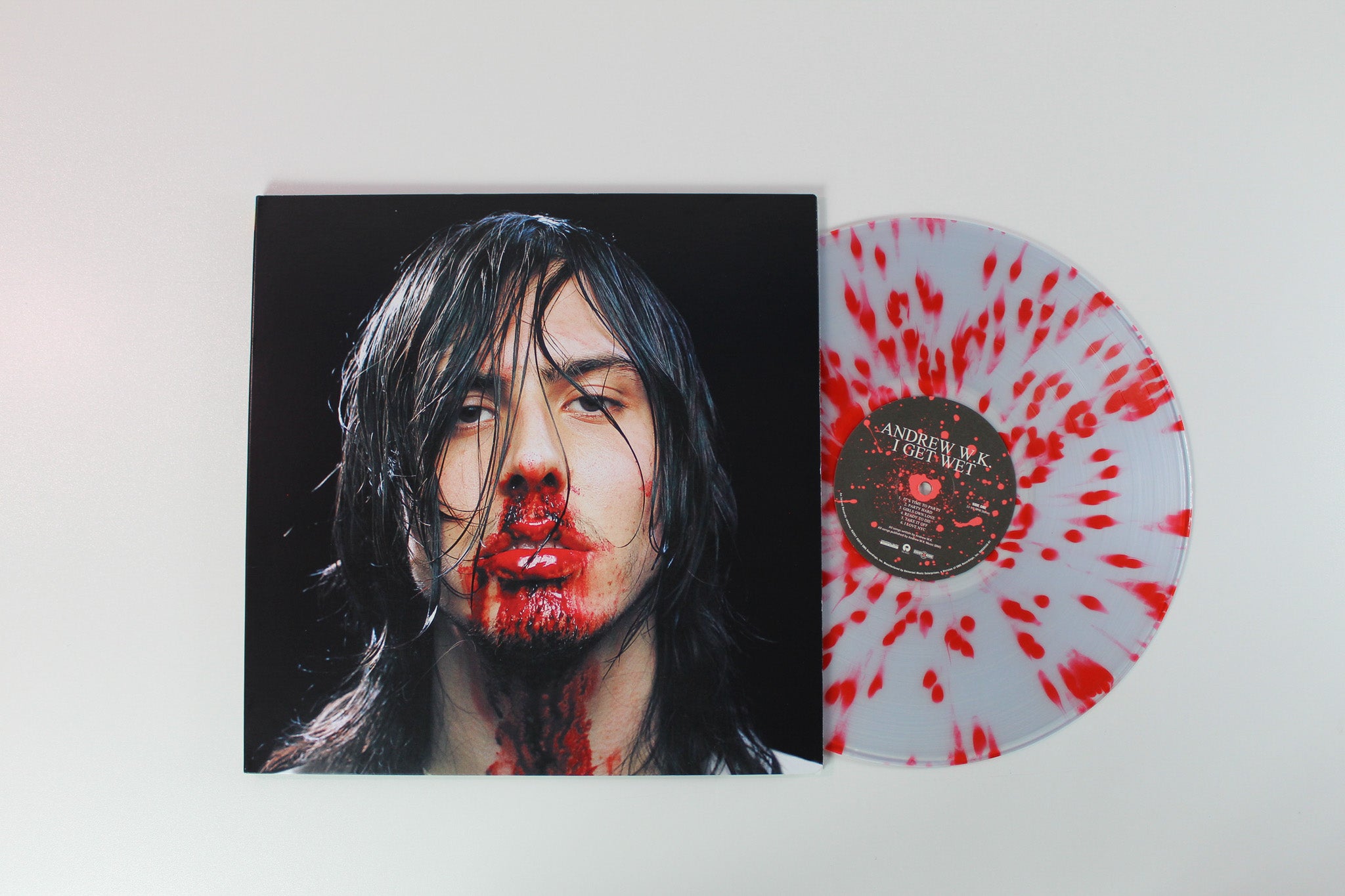 Andrew W.K. - I Get Wet on Island Ltd Clear With Red Splatter Reissue