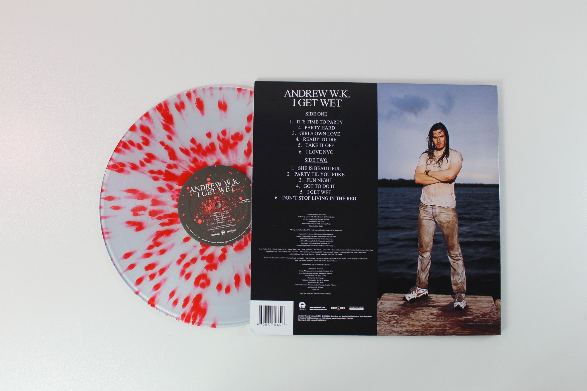 Andrew W.K. - I Get Wet on Island Ltd Clear With Red Splatter Reissue