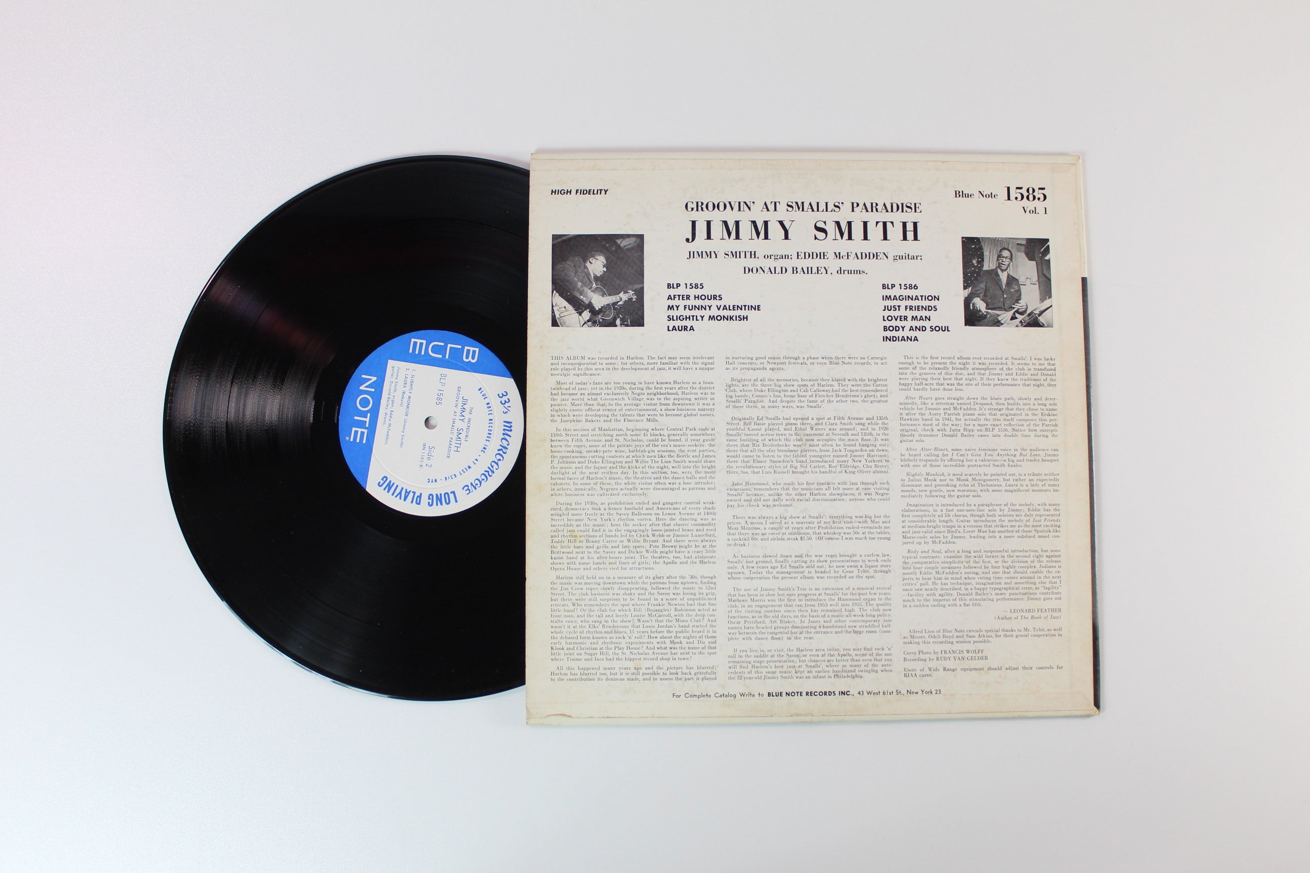 Jimmy Smith - Groovin' At Smalls' Paradise (Volume 1) on Blue Note – BLP 1585 Mono W. 63rd DG