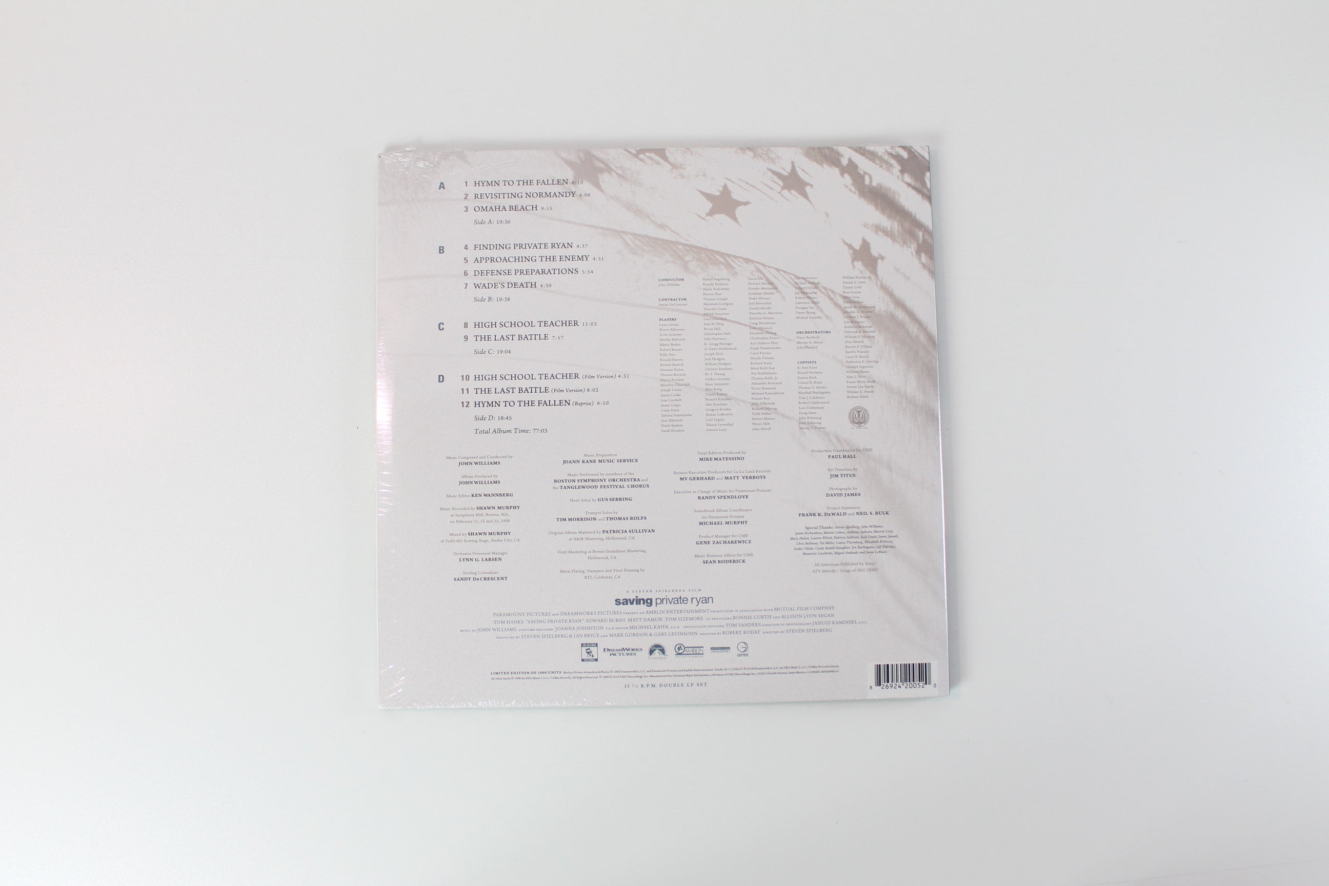 John Williams - Saving Private Ryan (20th Anniversary Limited Edition) on La-La Land Records Ltd. Reissue
