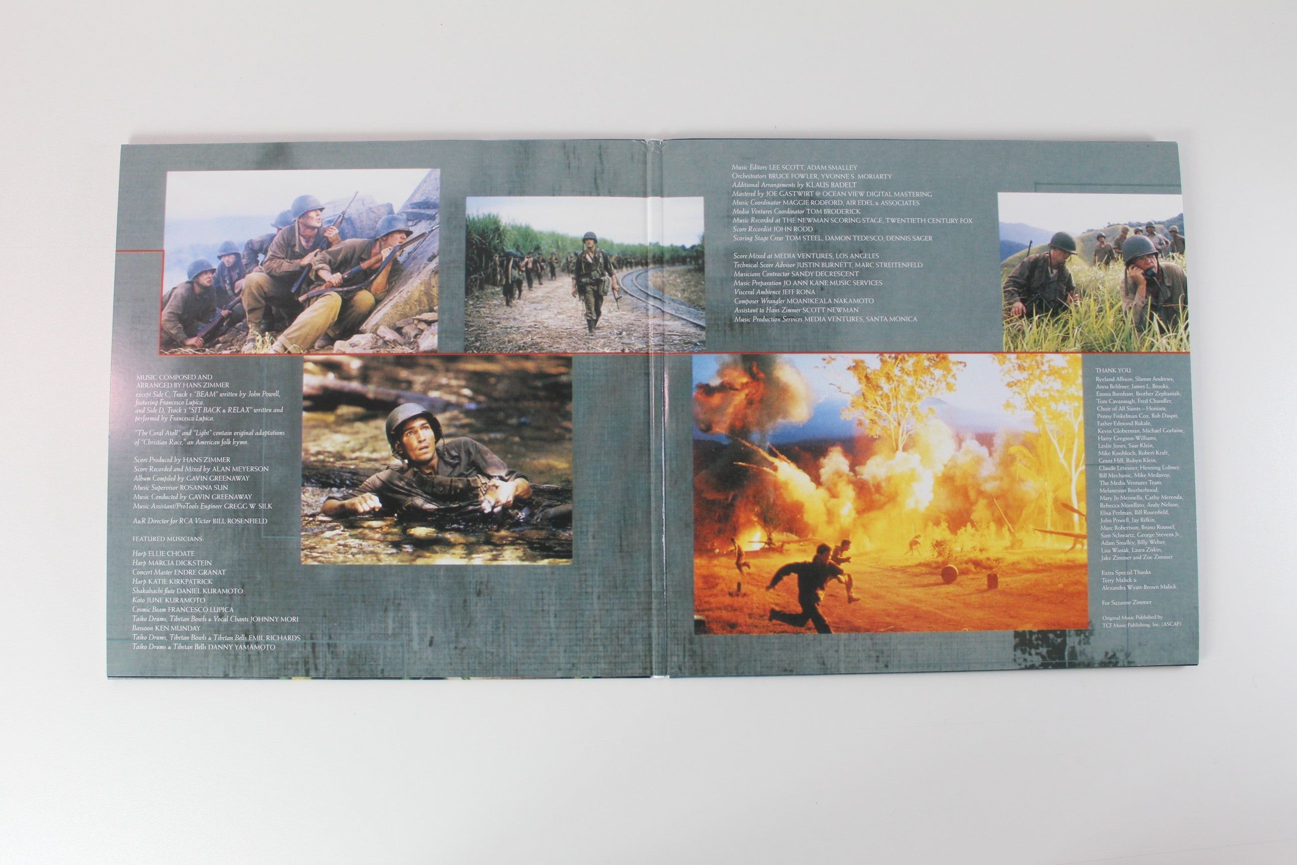 Hans Zimmer - The Thin Red Line (Original Motion Picture Soundtrack) on Music On Vinyl Ltd. Numbered Reissue on Silver & Dark Green Marbled Vinyl